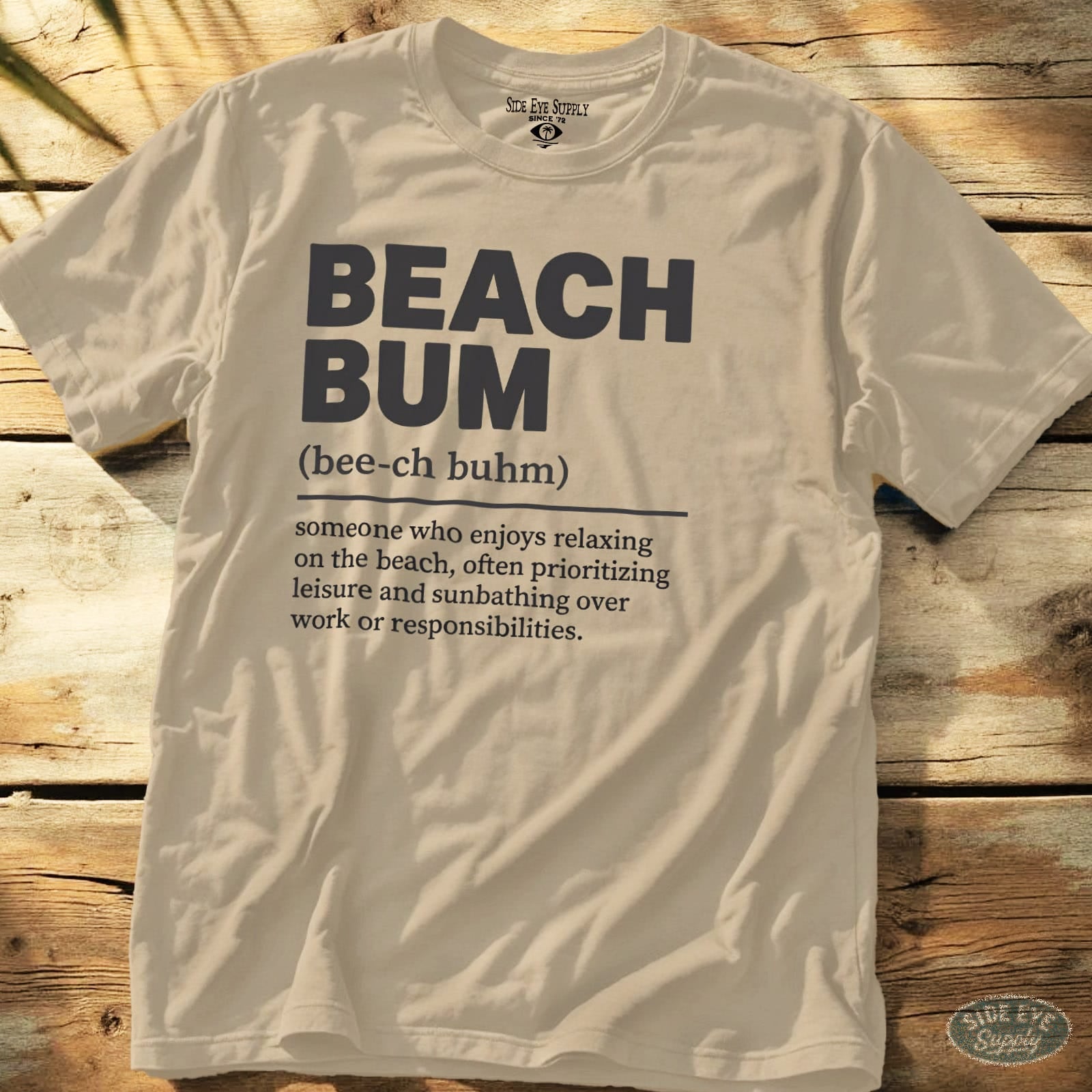 Beach Bum Tee Sand / S - by Side Eye Supply - Surf Beach Life Apparel
