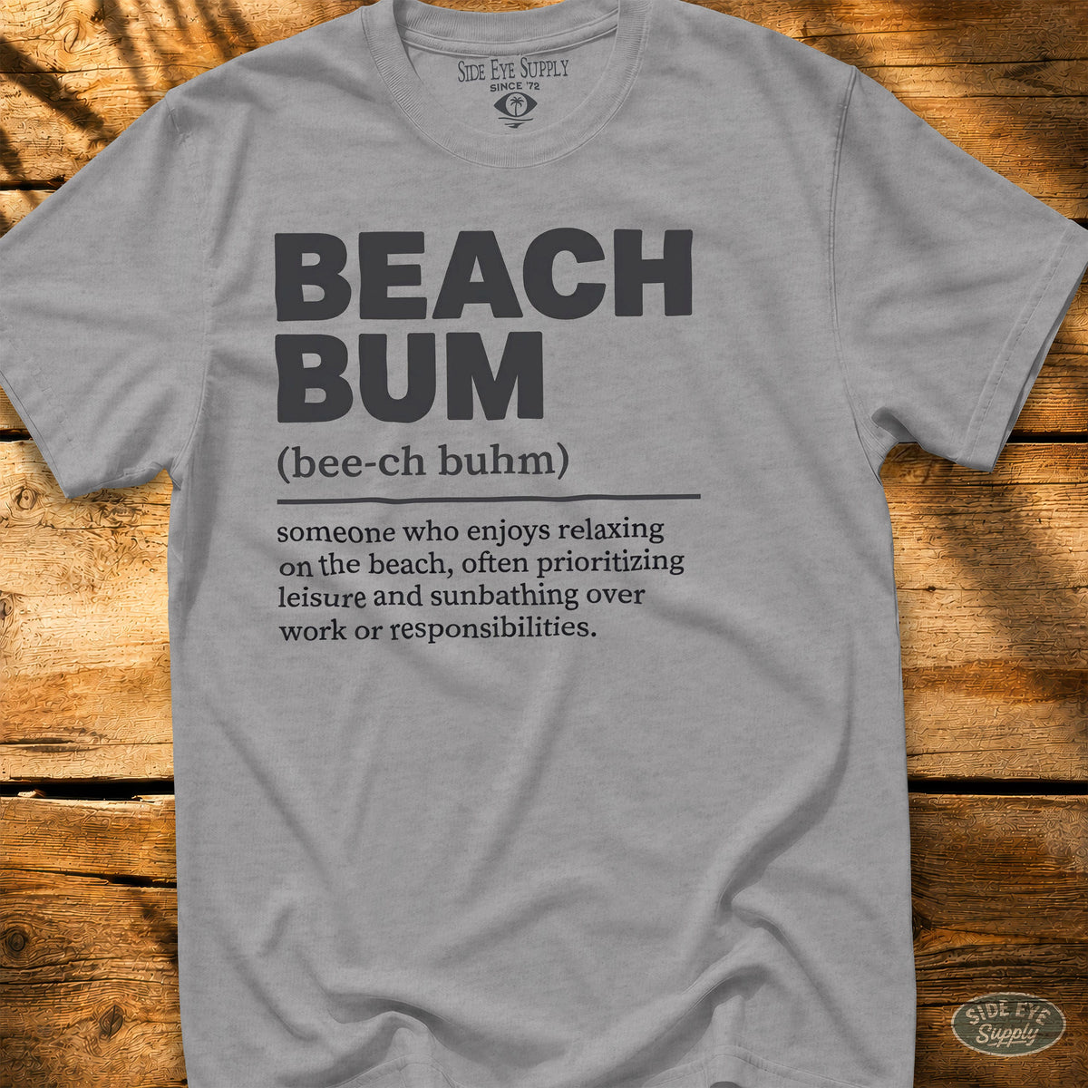 Beach Bum Tee Sport Grey / S - by Side Eye Supply - Surf Beach Life Apparel