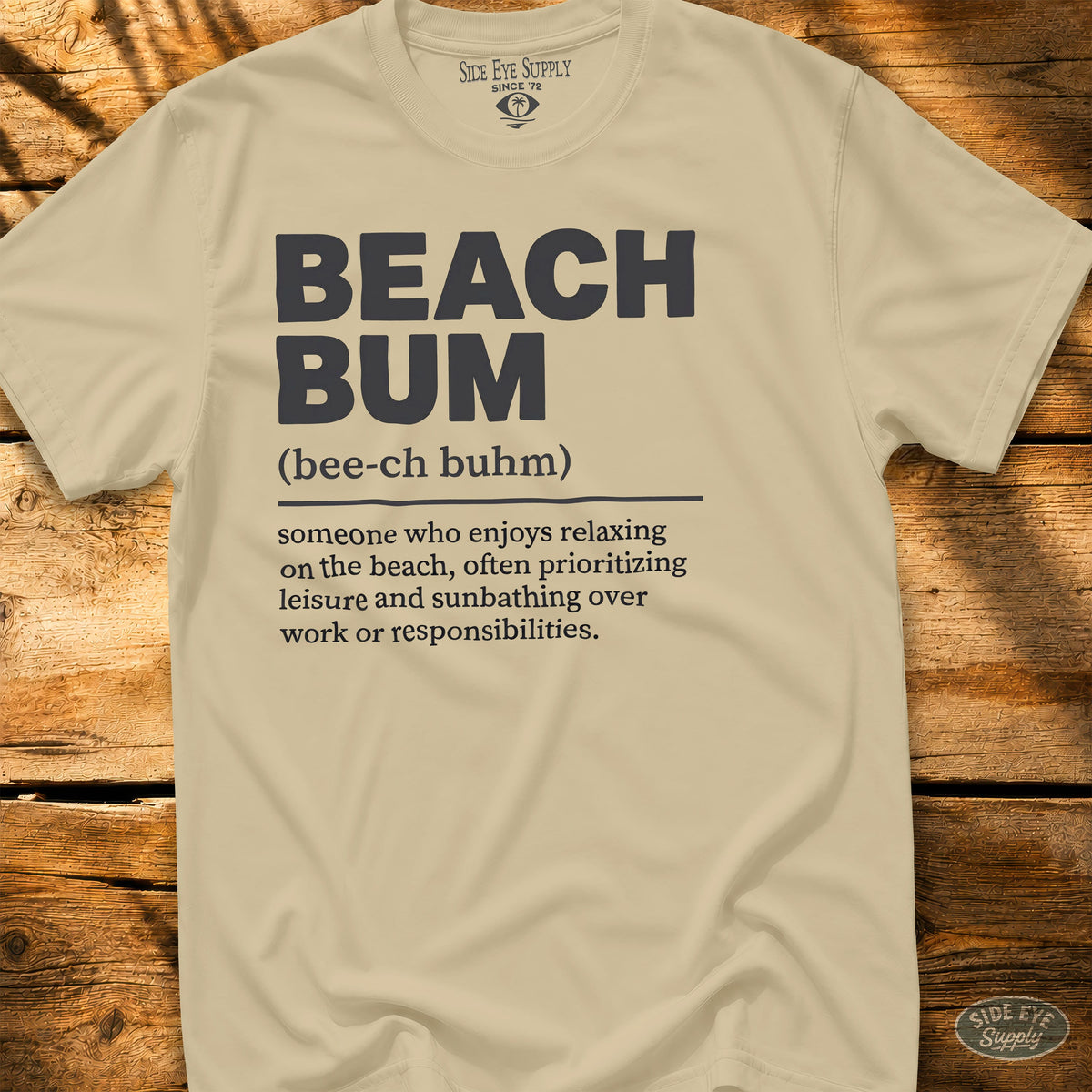 Beach Bum Tee Sand / S - by Side Eye Supply - Surf Beach Life Apparel