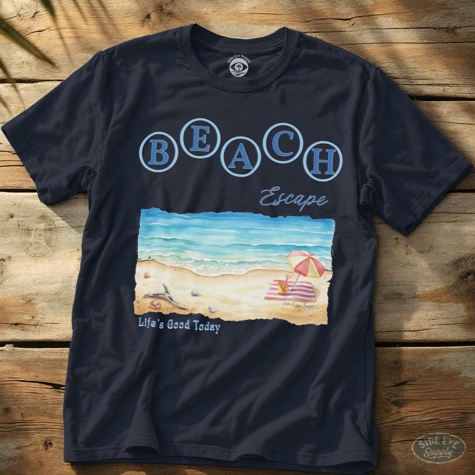 Beach Escape Tee Navy / S - by Side Eye Supply - Surf Beach Life Apparel