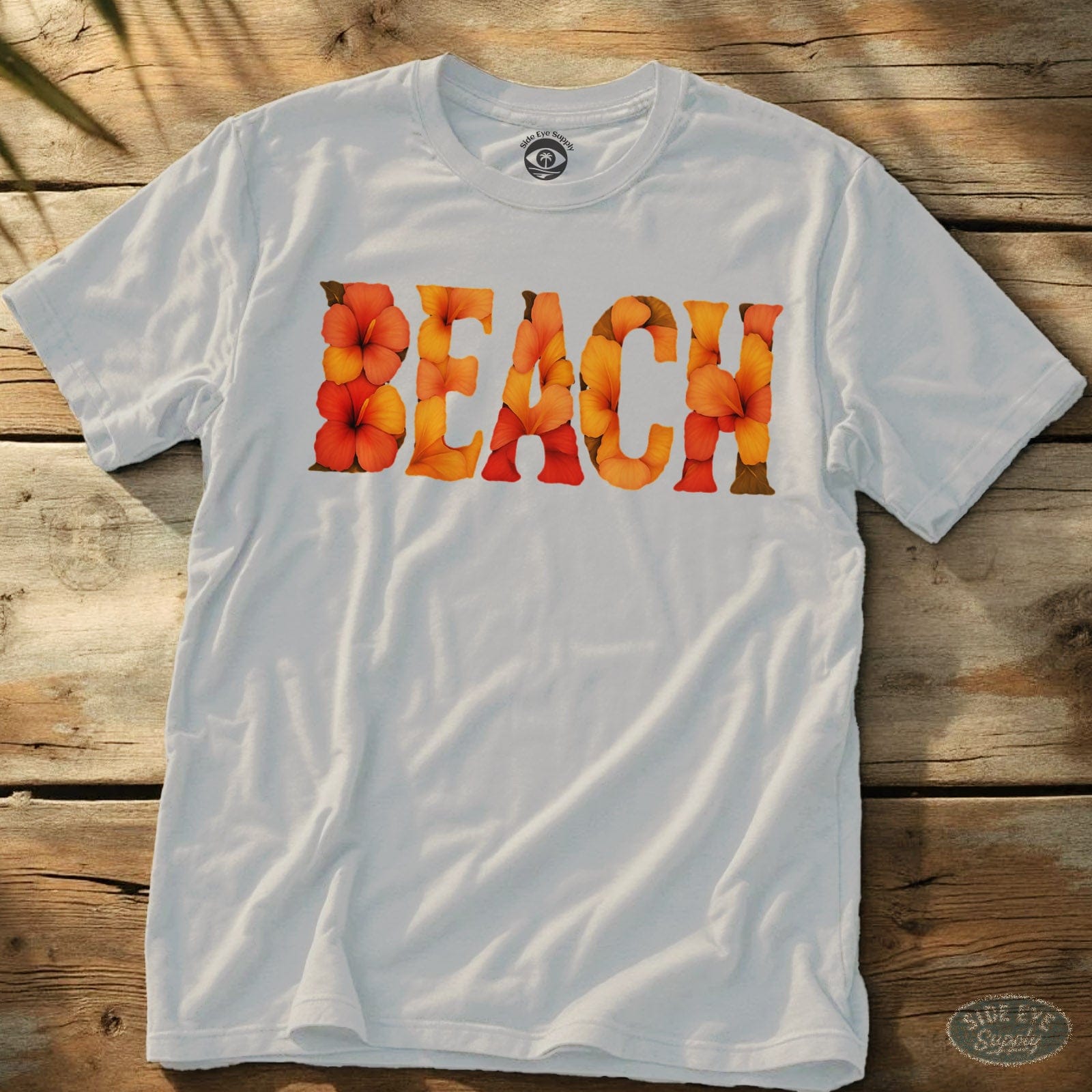 Beach Flower Tee White / S - by Side Eye Supply - Surf Beach Life Apparel