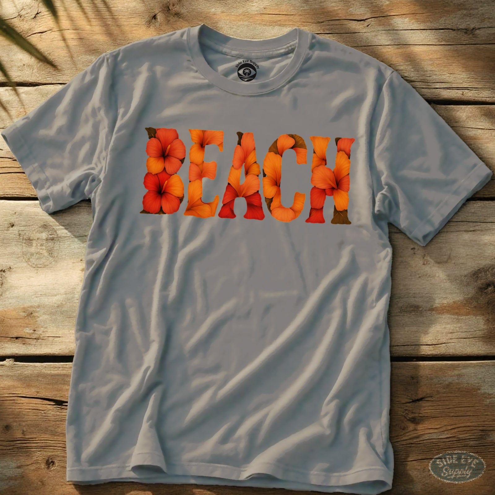 Beach Flower Tee Ice Grey / S - by Side Eye Supply - Surf Beach Life Apparel
