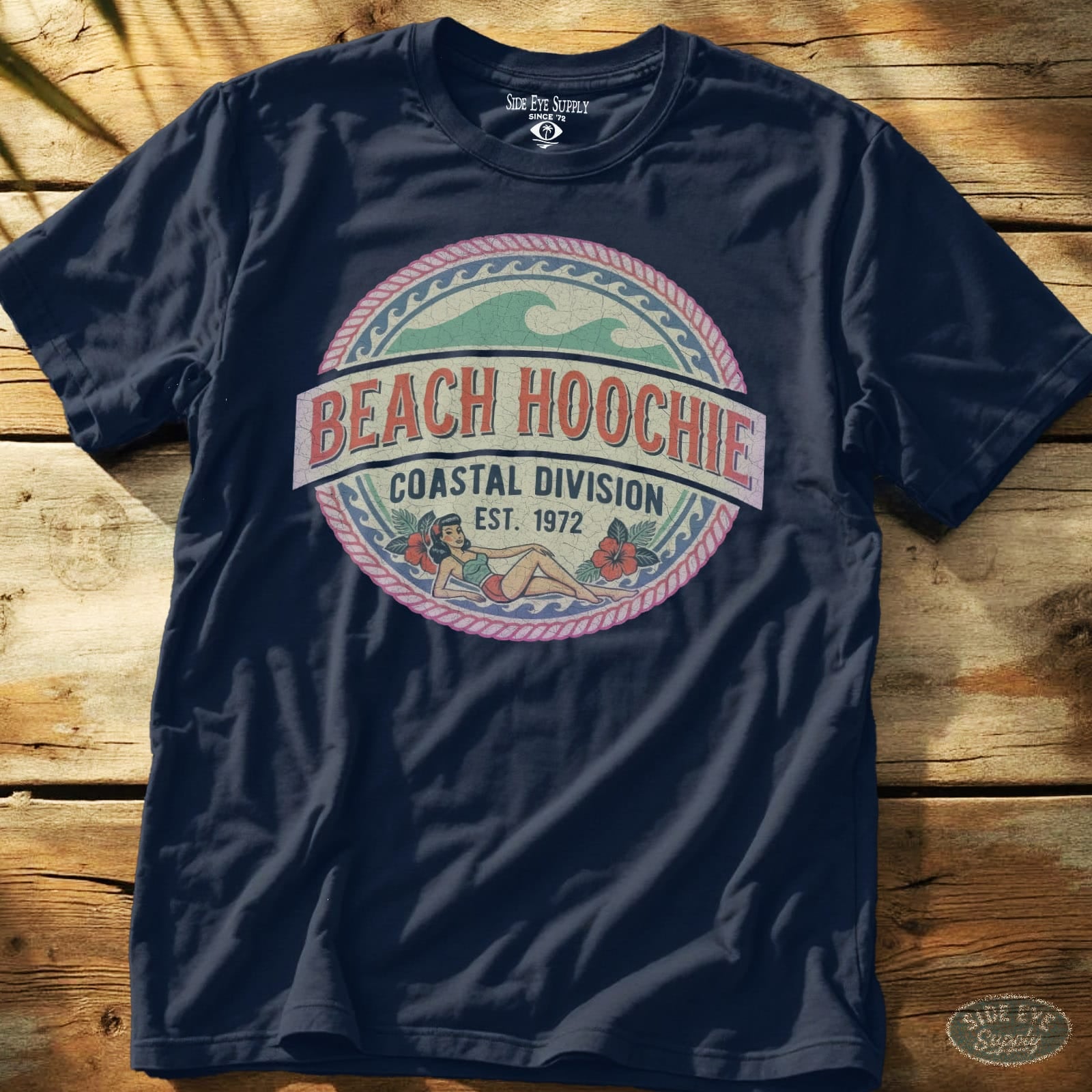 Beach Hoochie Coastal Tee Navy / S - by Side Eye Supply - Surf Beach Life Apparel