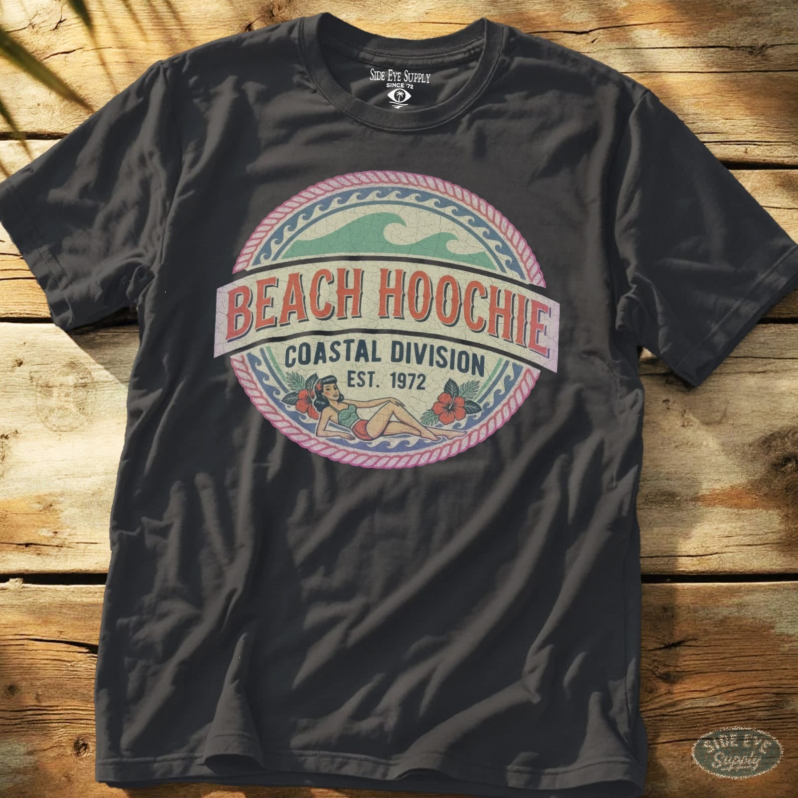Beach Hoochie Coastal Tee Charcoal / S - by Side Eye Supply - Surf Beach Life Apparel