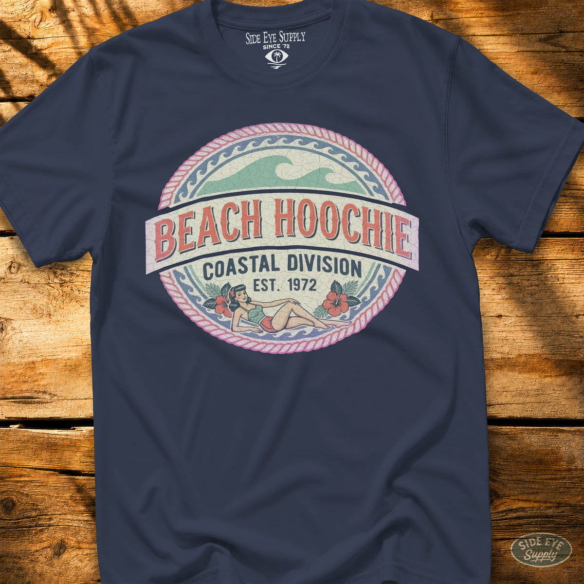 Beach Hoochie Coastal Tee Navy / S - by Side Eye Supply - Surf Beach Life Apparel