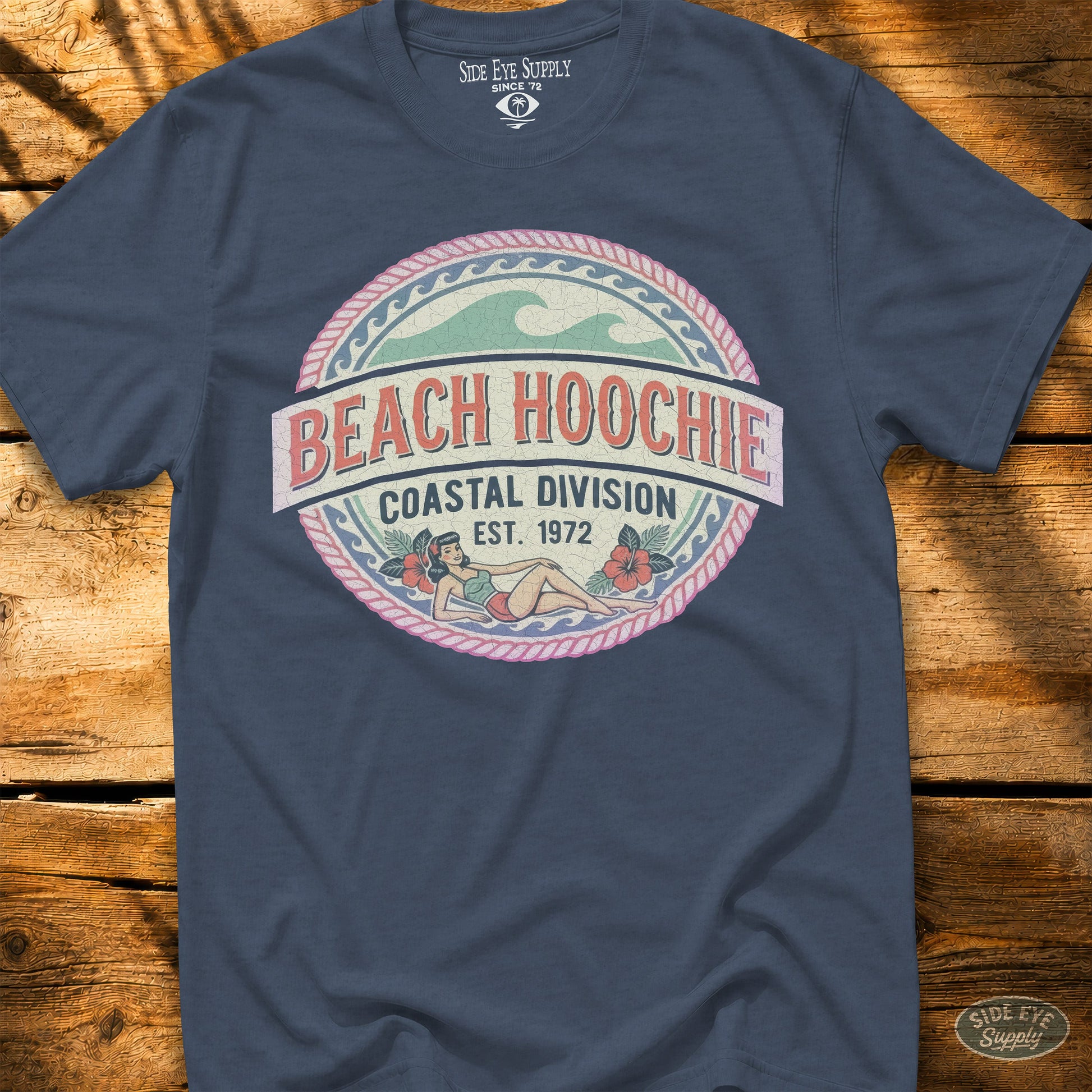 Beach Hoochie Coastal Tee Heather Indigo / S - by Side Eye Supply - Surf Beach Life Apparel