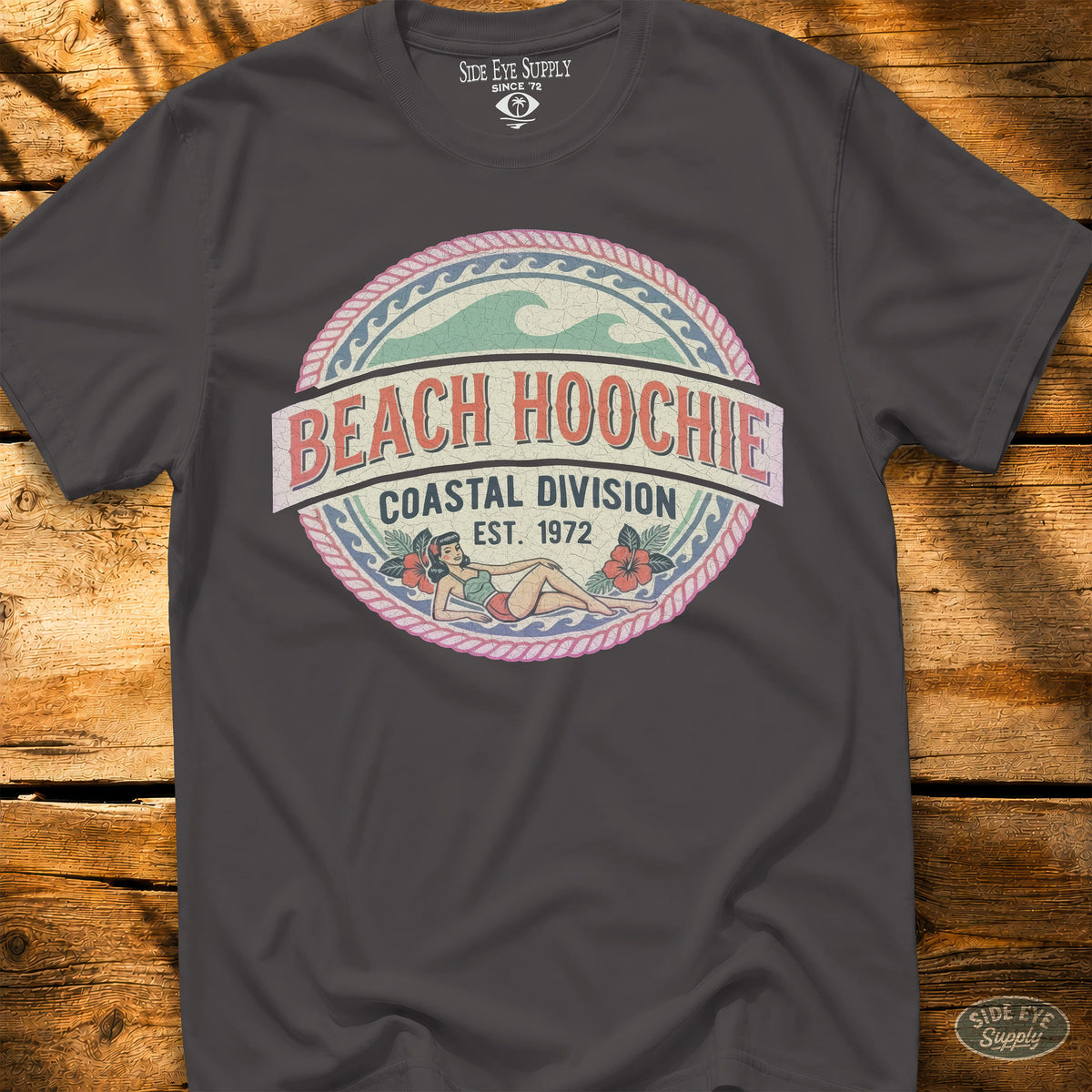 Beach Hoochie Coastal Tee Charcoal / S - by Side Eye Supply - Surf Beach Life Apparel