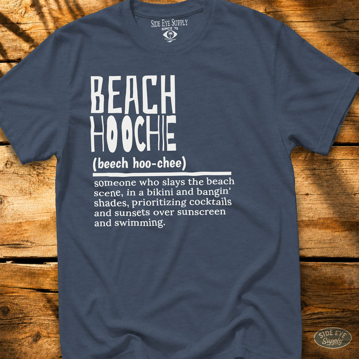Beach Hoochie Defined Tee Heather Indigo / S - by Side Eye Supply - Surf Beach Life Apparel
