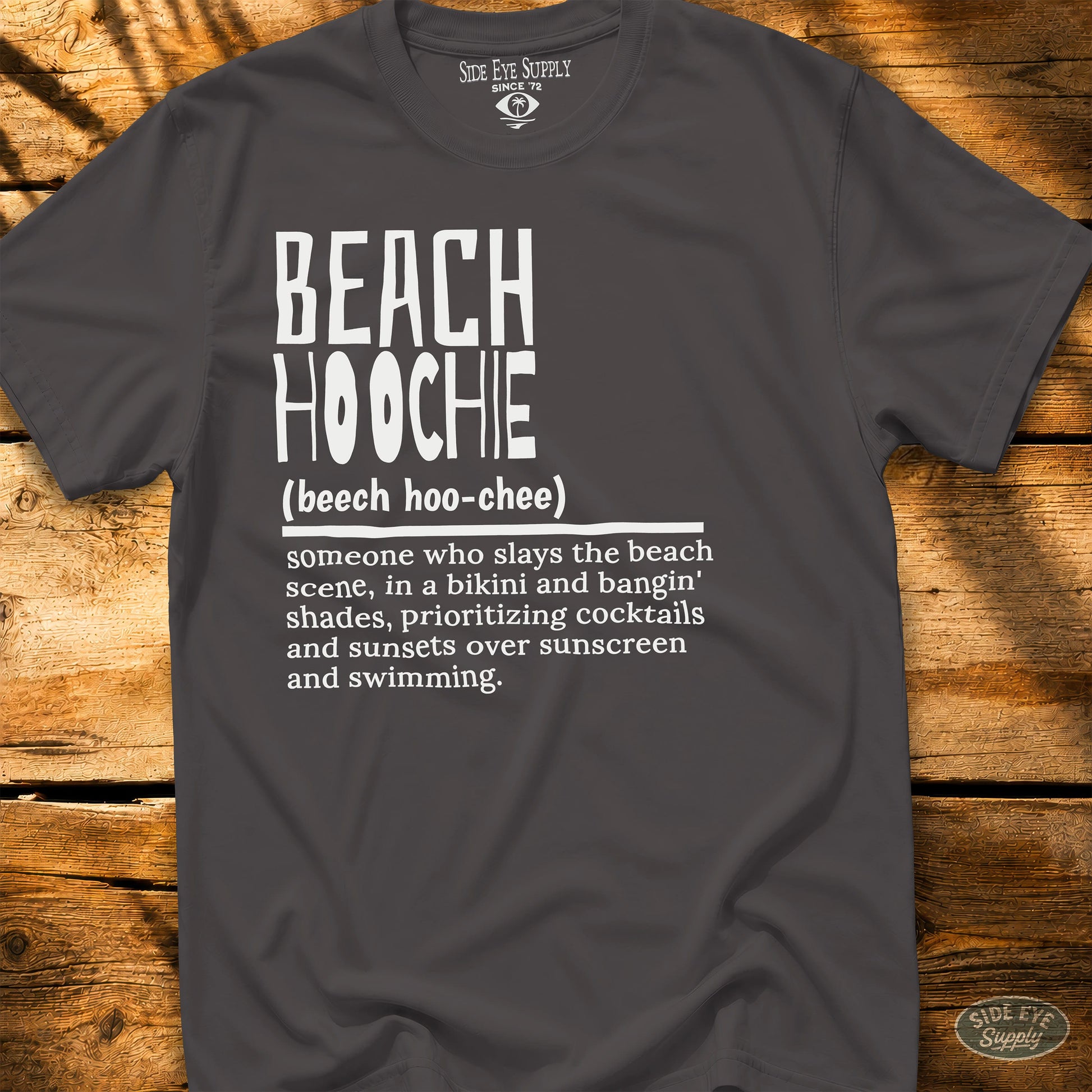 Beach Hoochie Defined Tee Charcoal / S - by Side Eye Supply - Surf Beach Life Apparel