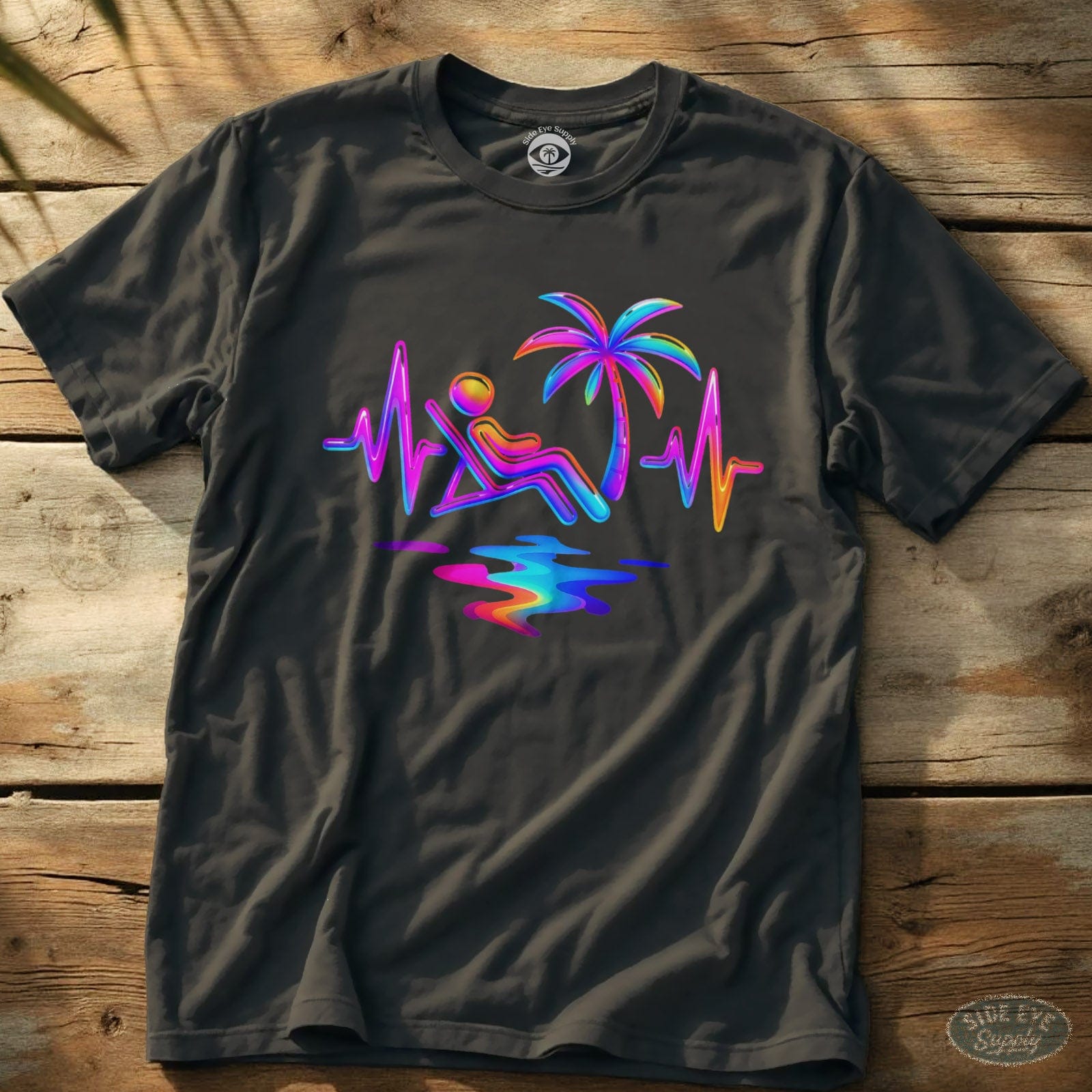 Beach Life Line Tee Charcoal / S - by Side Eye Supply - Surf Beach Life Apparel