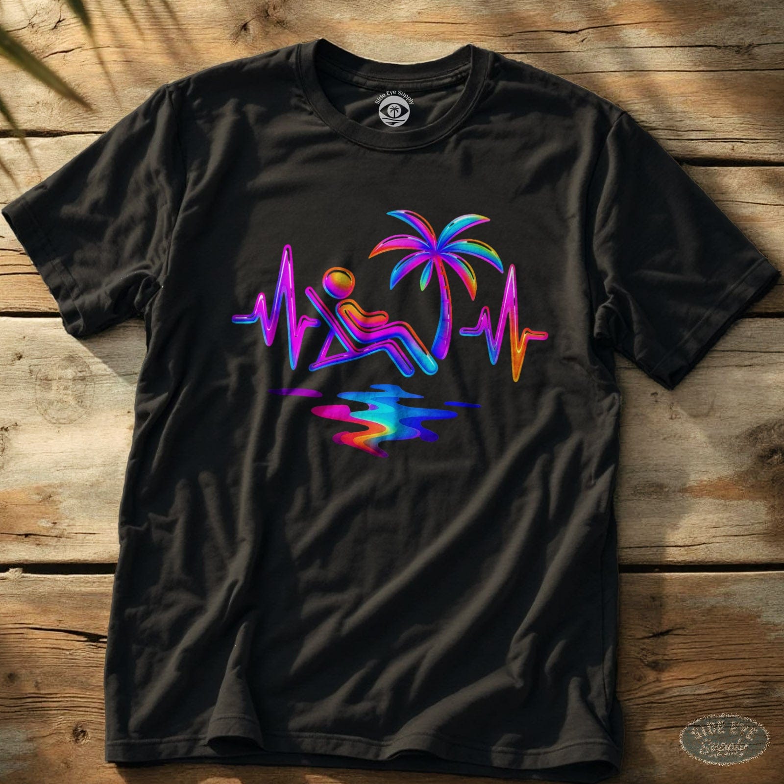 Beach Life Line Tee Black / S - by Side Eye Supply - Surf Beach Life Apparel