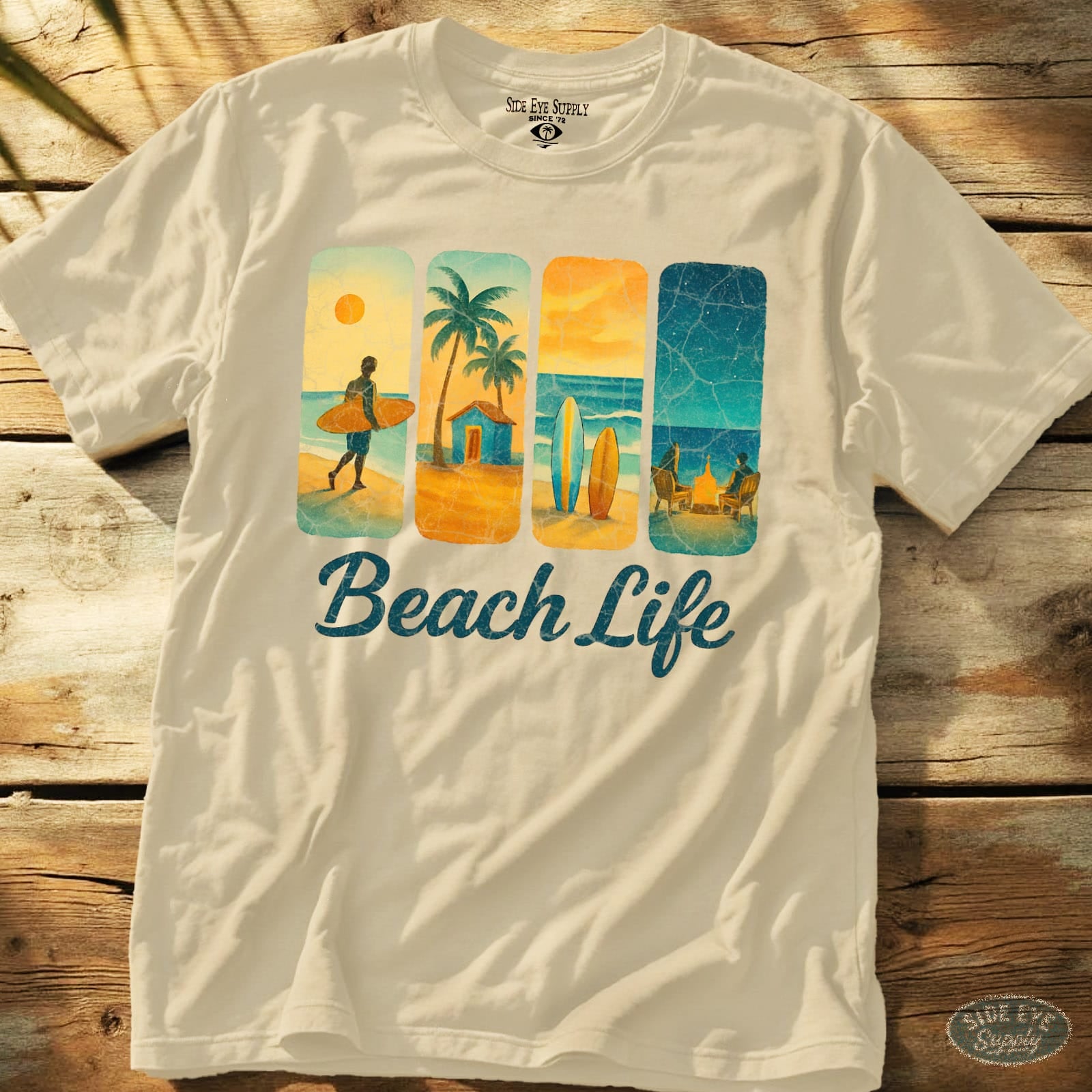 Beach Life Tee Natural / S - by Side Eye Supply - Surf Beach Life Apparel