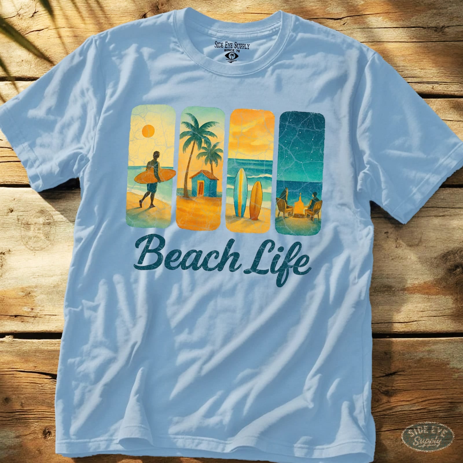 Beach Life Tee Light Blue / S - by Side Eye Supply - Surf Beach Life Apparel