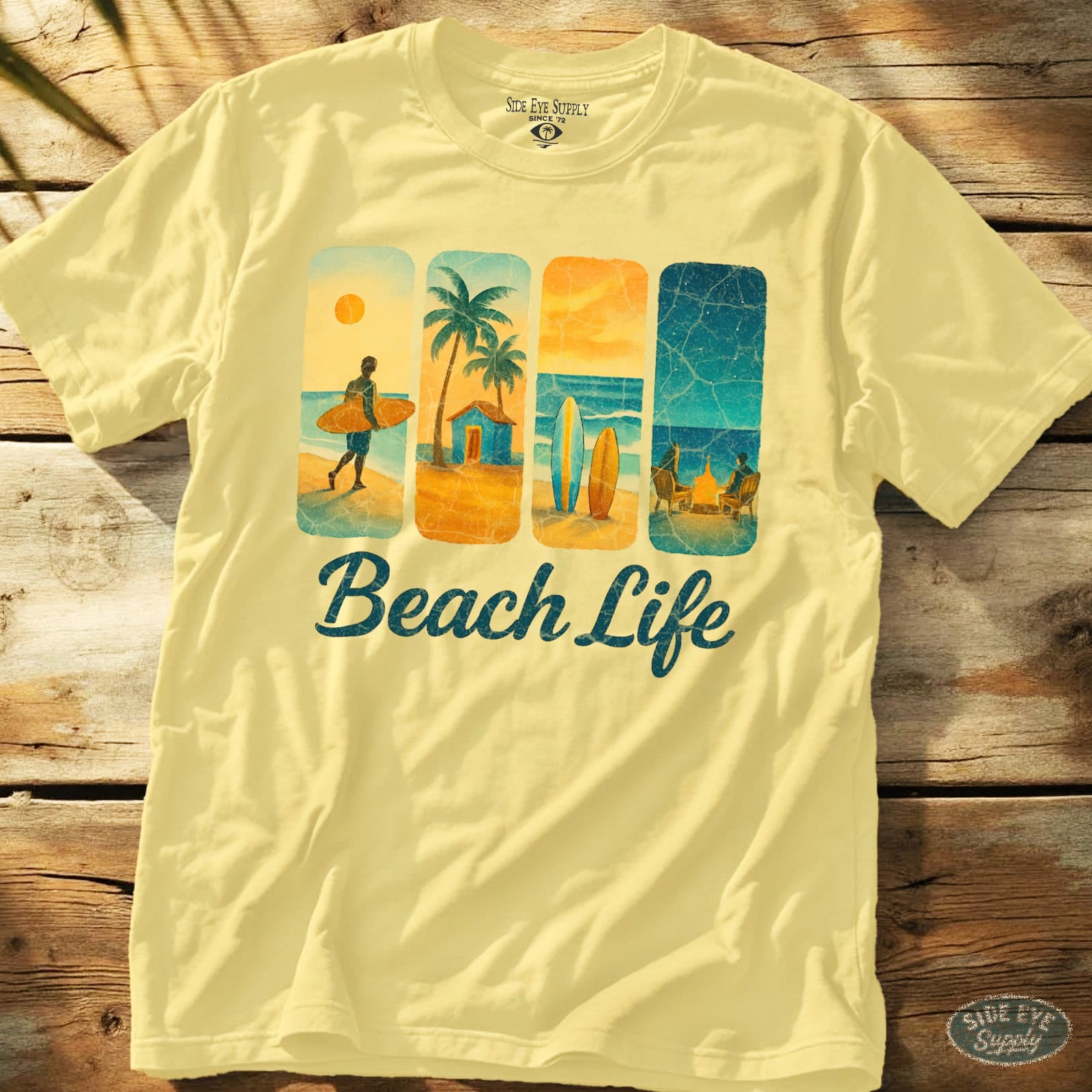 Beach Life Tee Cornsilk / S - by Side Eye Supply - Surf Beach Life Apparel