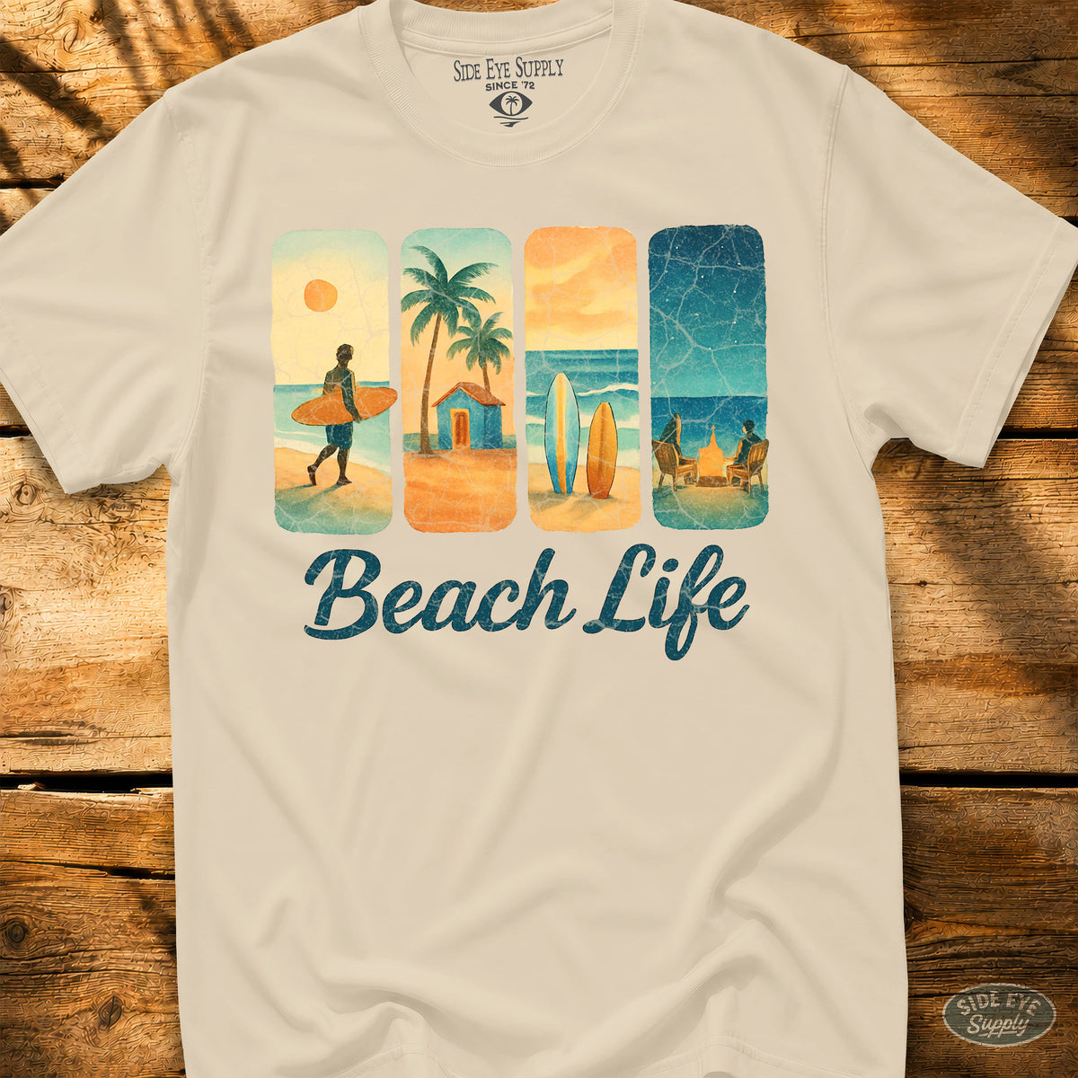 Beach Life Tee Natural / S - by Side Eye Supply - Surf Beach Life Apparel