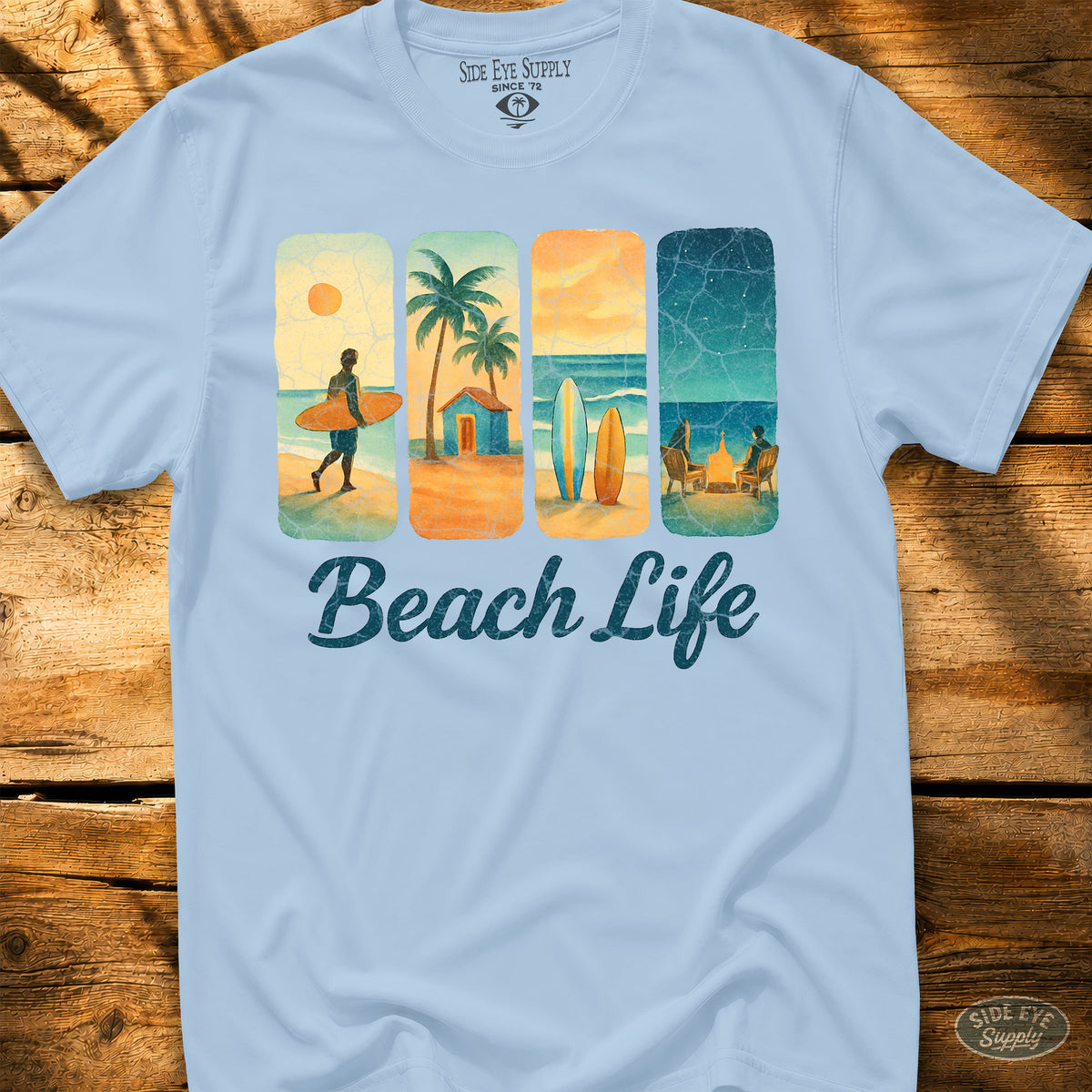 Beach Life Tee Light Blue / S - by Side Eye Supply - Surf Beach Life Apparel