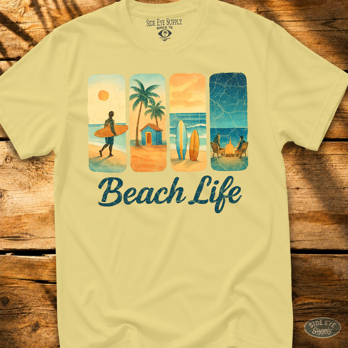 Beach Life Tee Cornsilk / S - by Side Eye Supply - Surf Beach Life Apparel