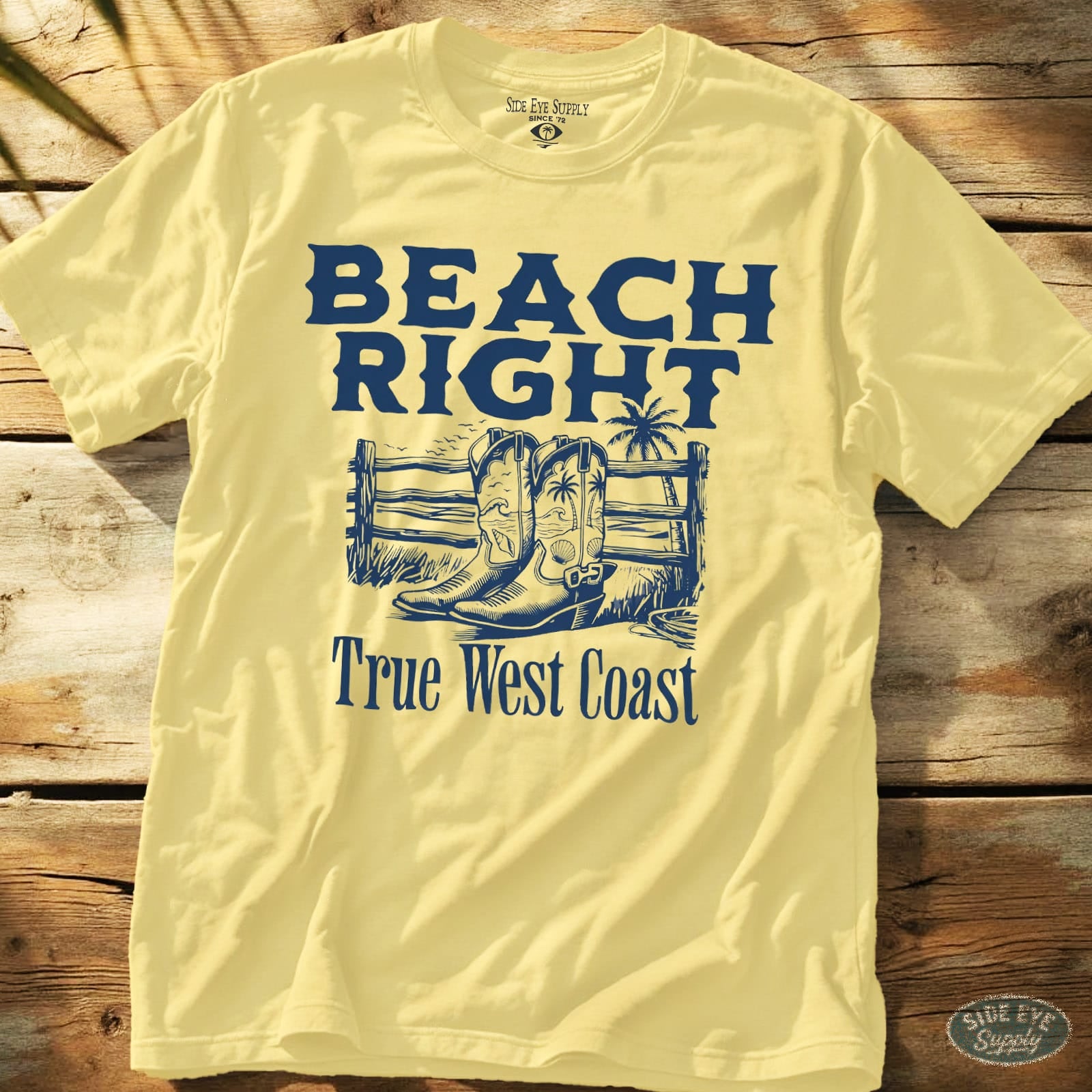 Beach Right Tee Cornsilk / S - by Side Eye Supply - Surf Beach Life Apparel