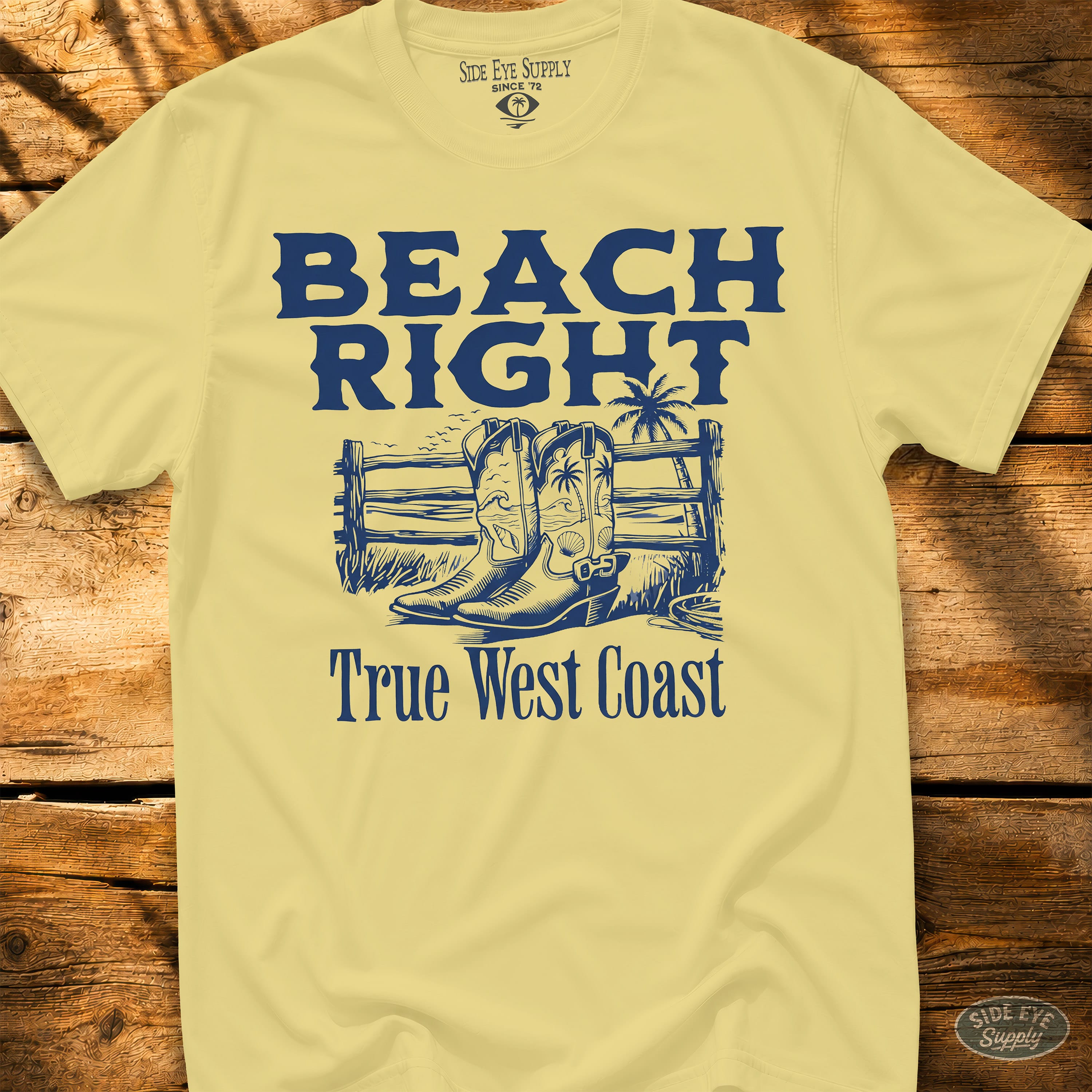 Beach Right Tee Cornsilk / S - by Side Eye Supply - Surf Beach Life Apparel
