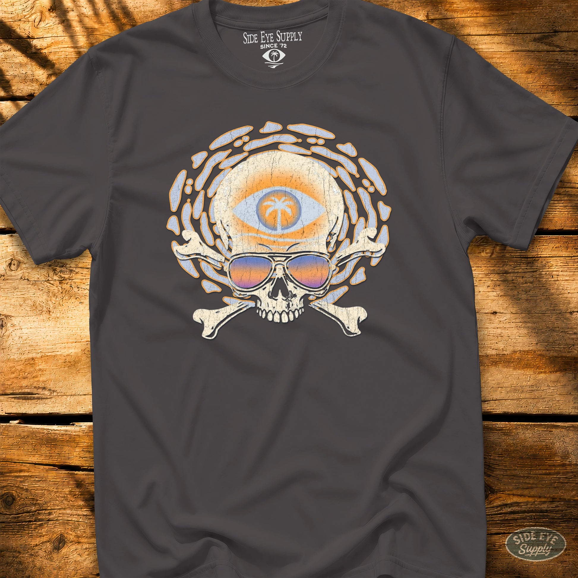 Beach Skull Tee Charcoal / S - by Side Eye Supply - Surf Beach Life Apparel