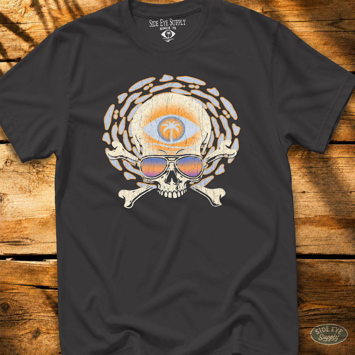 Beach Skull Tee Black / S - by Side Eye Supply - Surf Beach Life Apparel