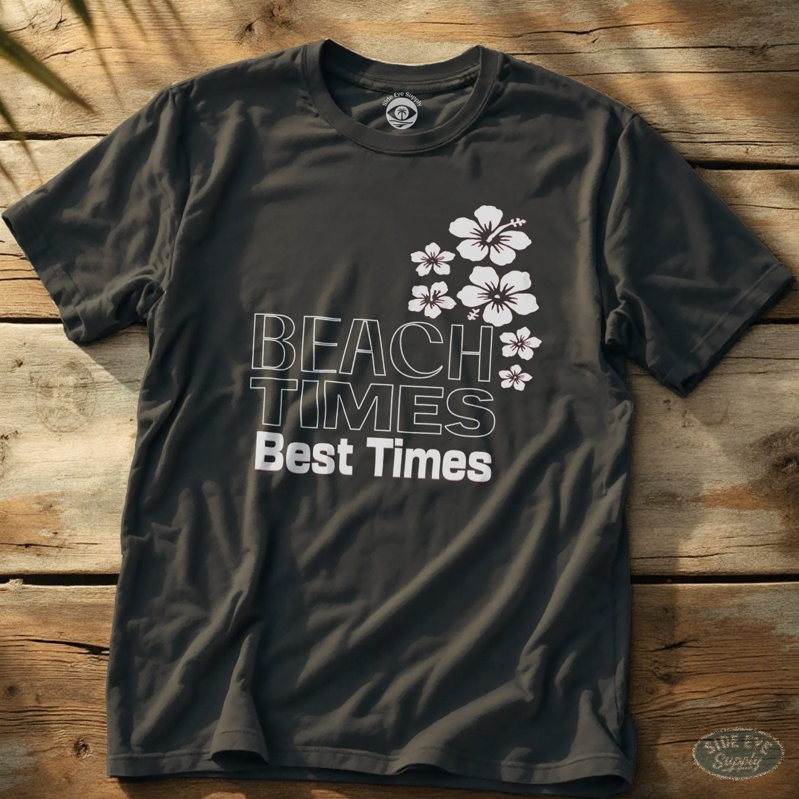Beach Times Best Times Tee Charcoal / S - by Side Eye Supply - Surf Beach Life Apparel