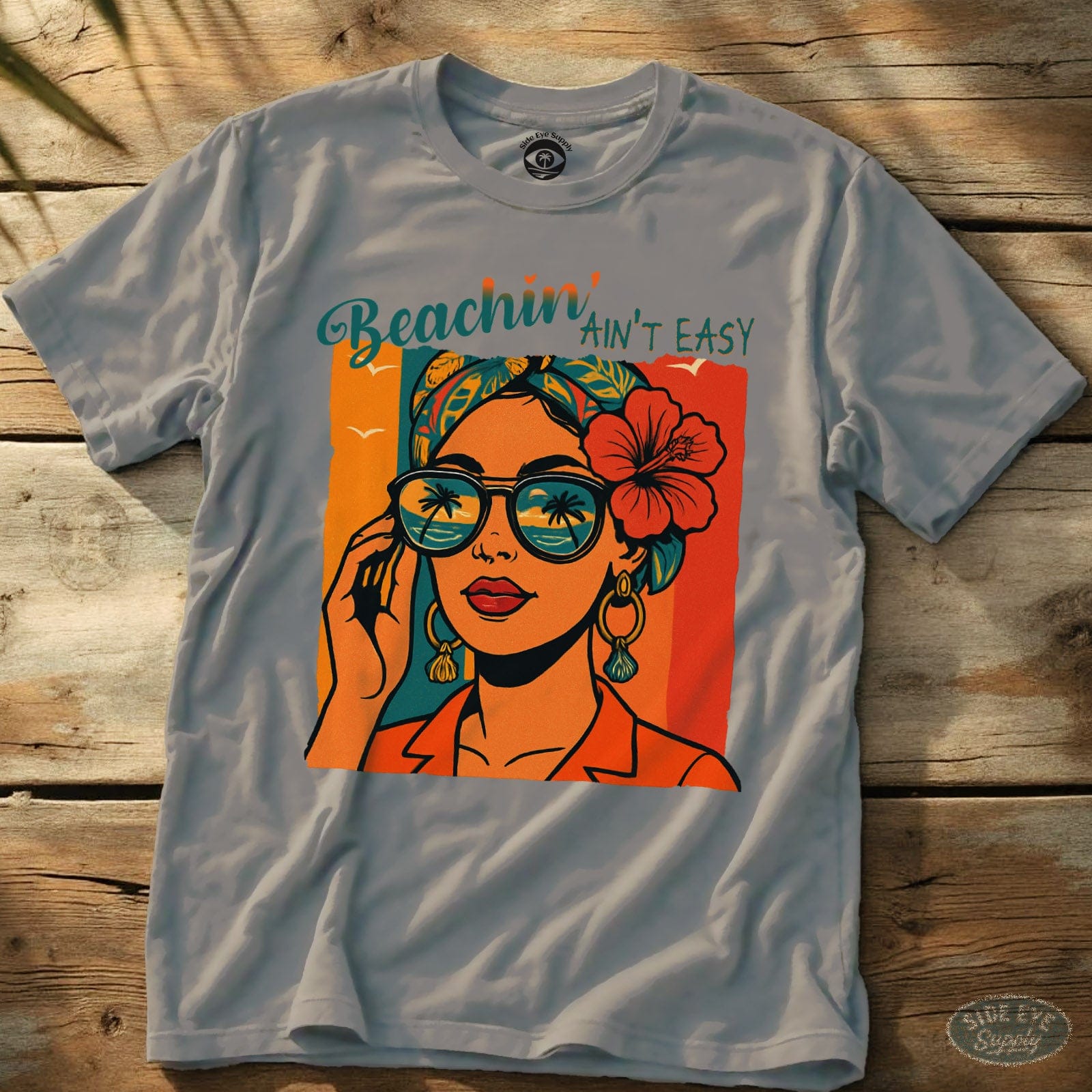 Beachin’ Ain’t Easy Tee Ice Grey / S - by Side Eye Supply - Surf Beach Life Apparel
