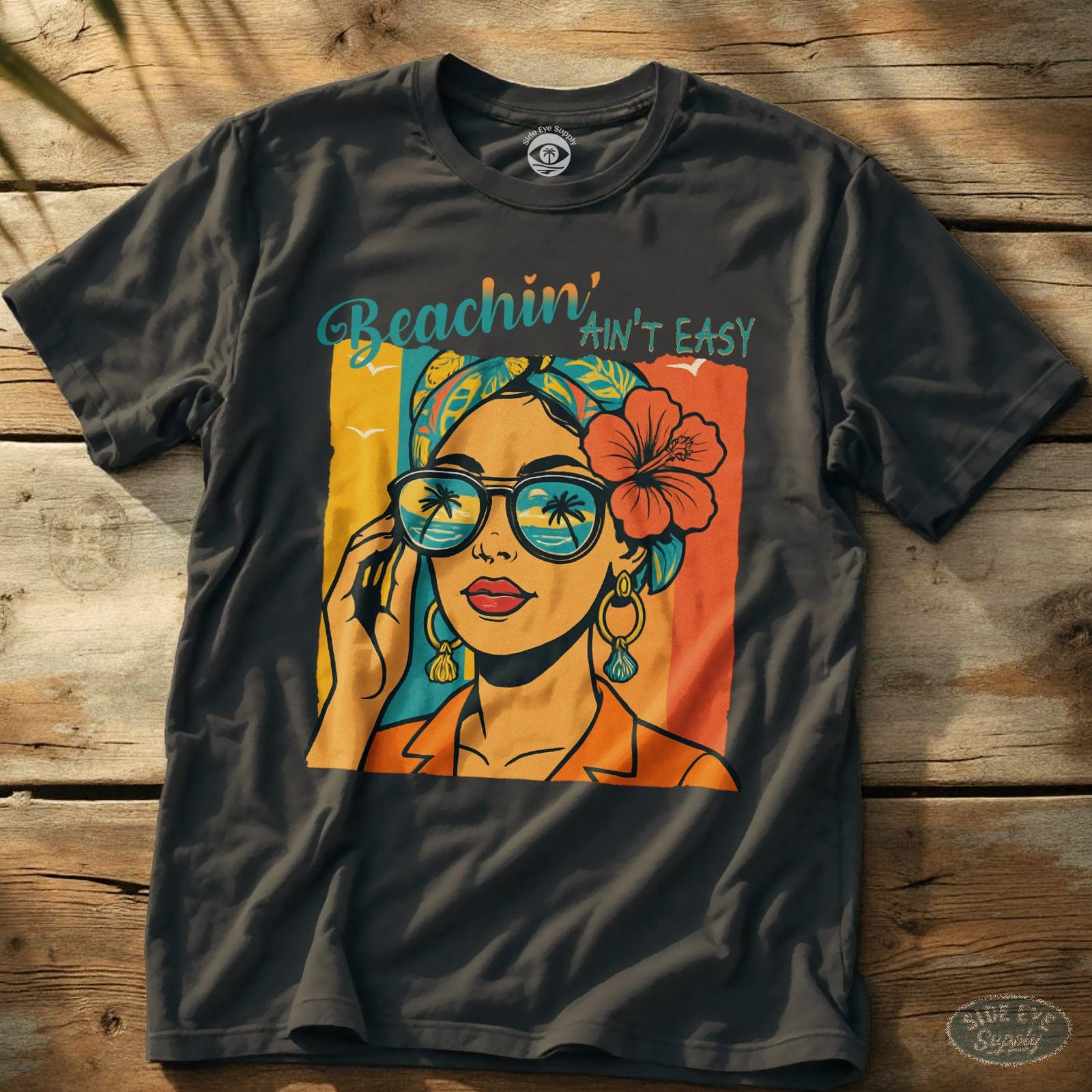 Beachin’ Ain’t Easy Tee Charcoal / S - by Side Eye Supply - Surf Beach Life Apparel