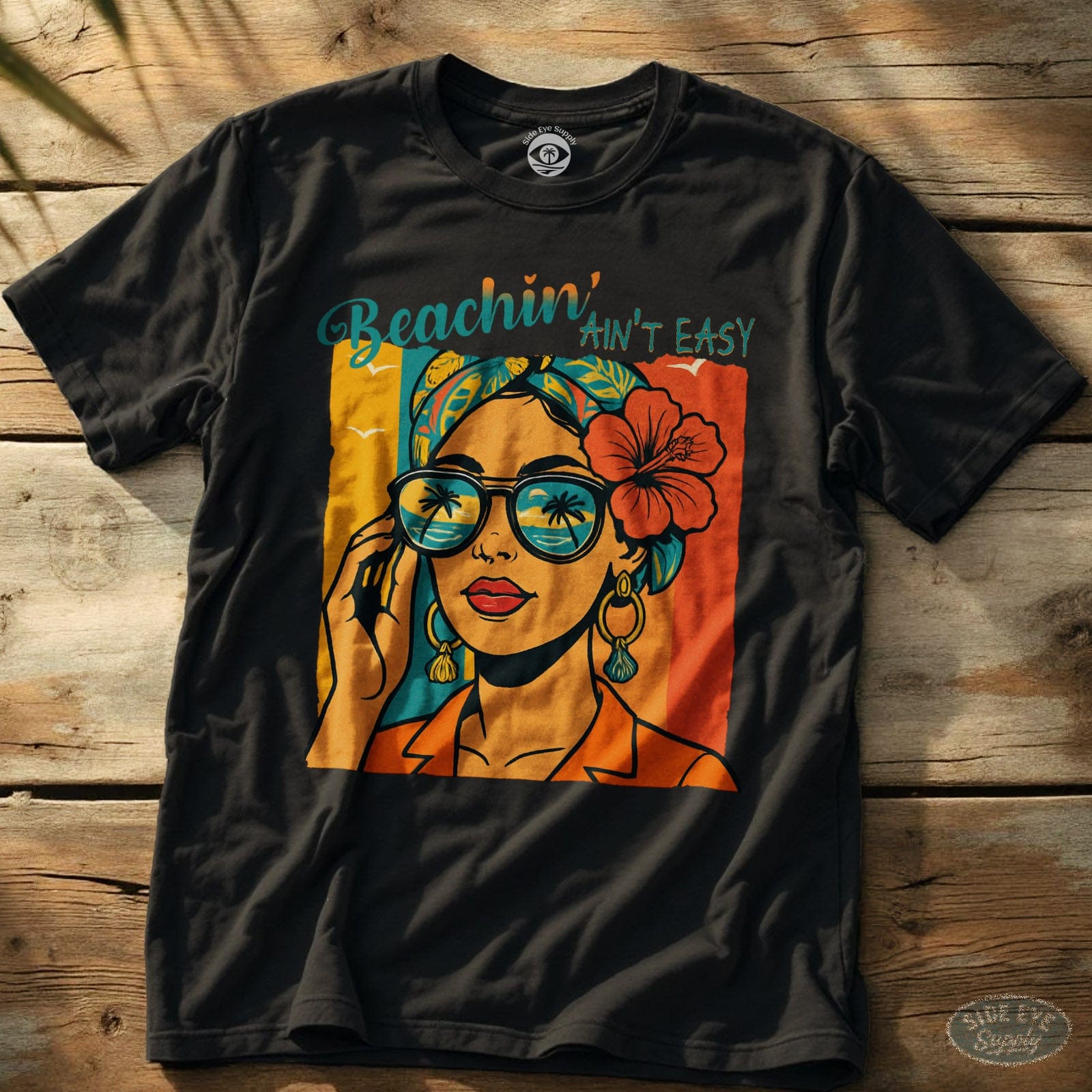 Beachin’ Ain’t Easy Tee Black / S - by Side Eye Supply - Surf Beach Life Apparel