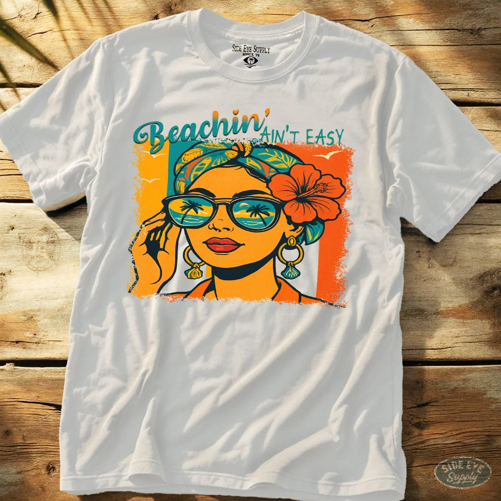 Beachin’ Ain’t Easy Tee White / S - by Side Eye Supply - Surf Beach Life Apparel