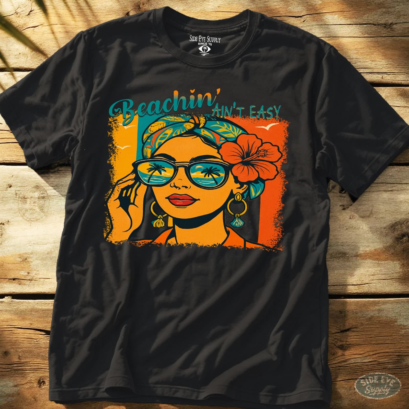 Beachin’ Ain’t Easy Tee Black / S - by Side Eye Supply - Surf Beach Life Apparel