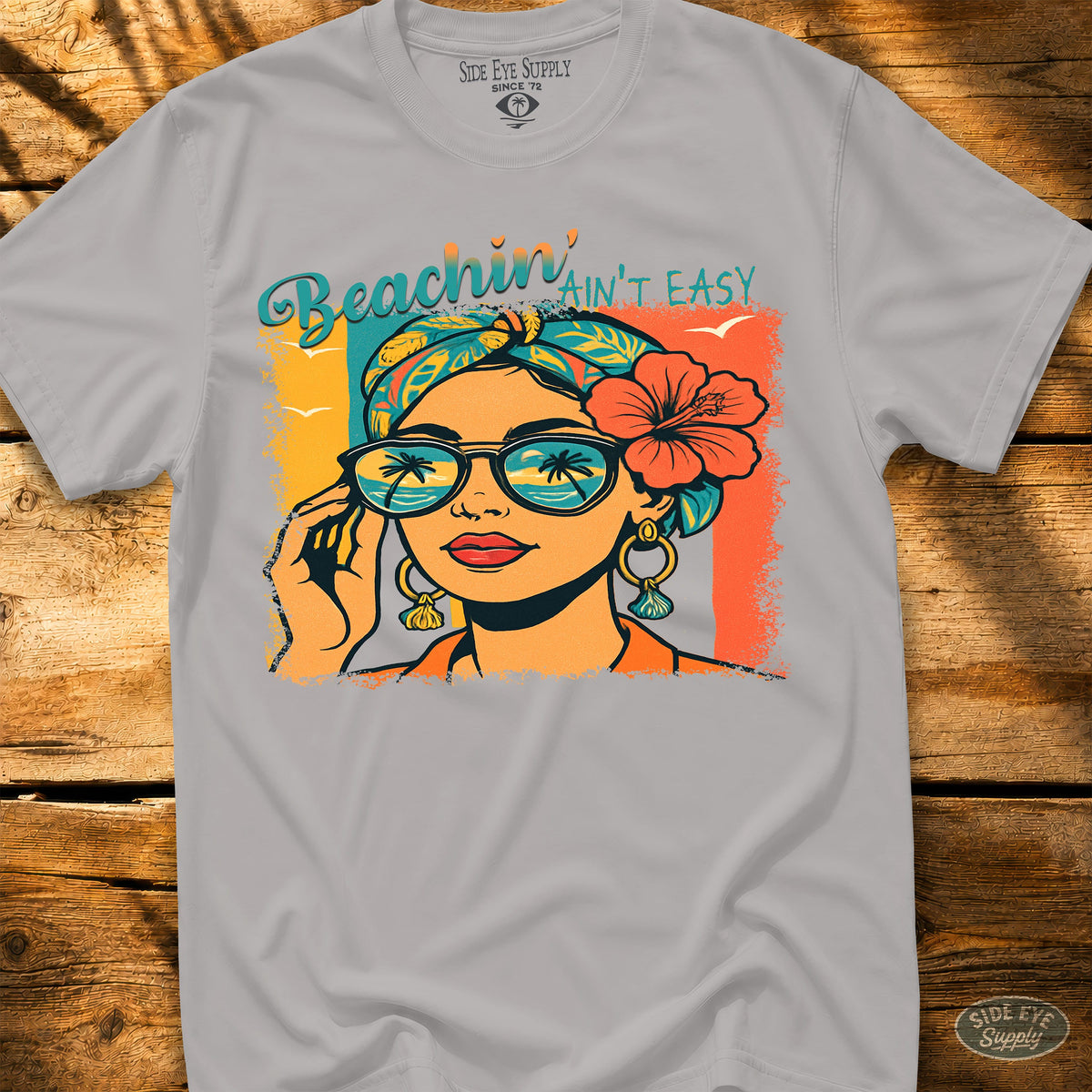 Beachin’ Ain’t Easy Tee Ice Grey / S - by Side Eye Supply - Surf Beach Life Apparel