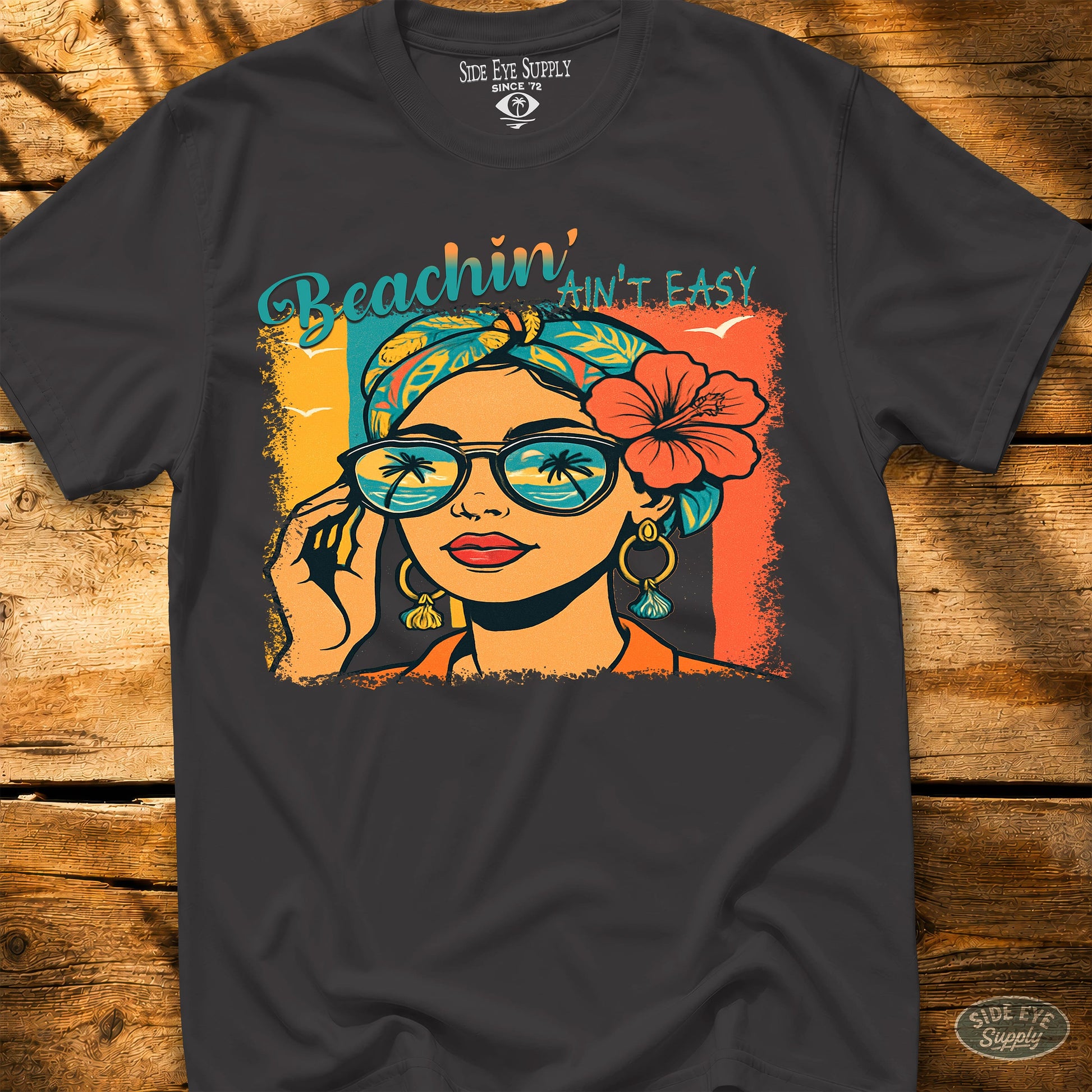 Beachin’ Ain’t Easy Tee Black / S - by Side Eye Supply - Surf Beach Life Apparel