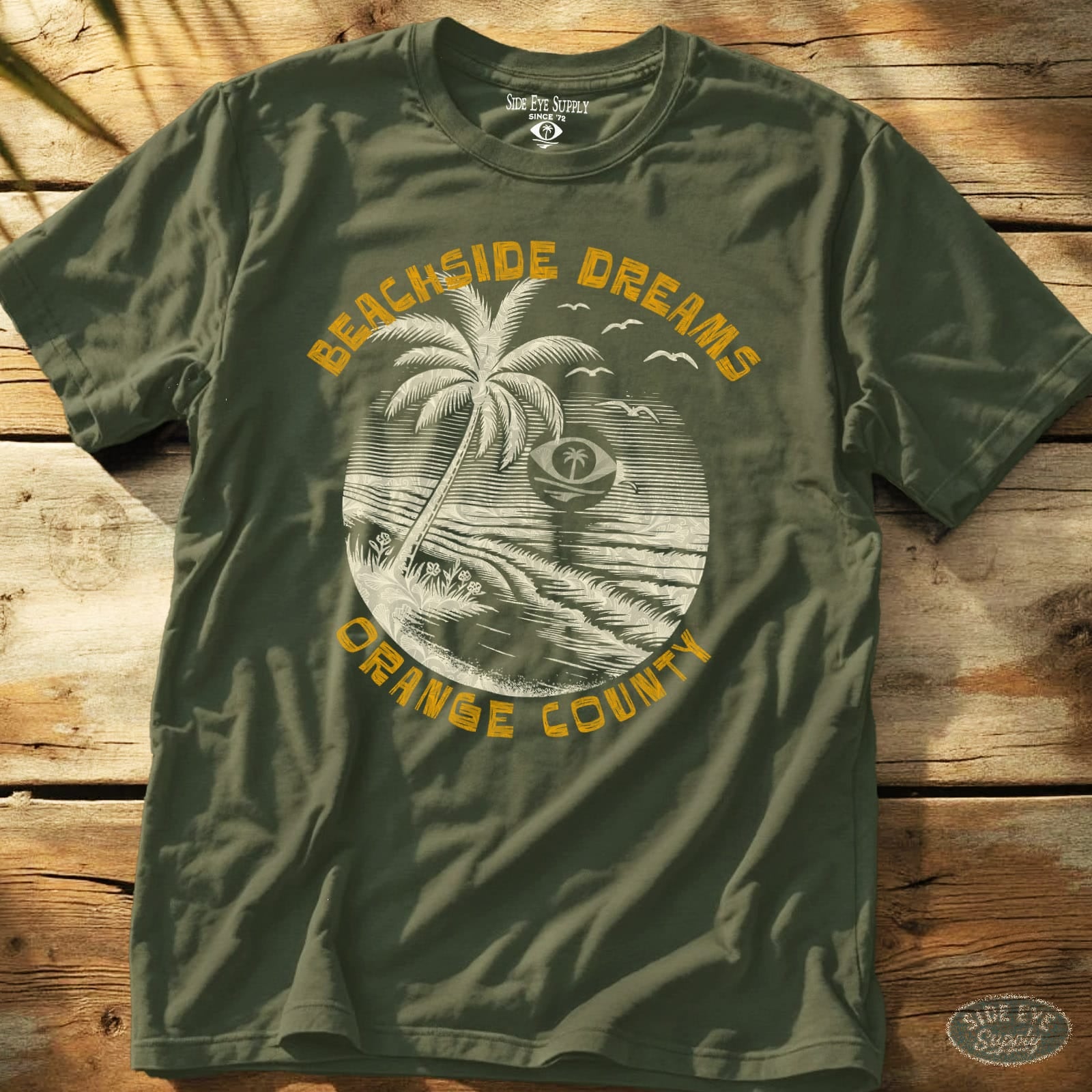 Beachside Dreams Tee Military Green / S - by Side Eye Supply - Surf Beach Life Apparel