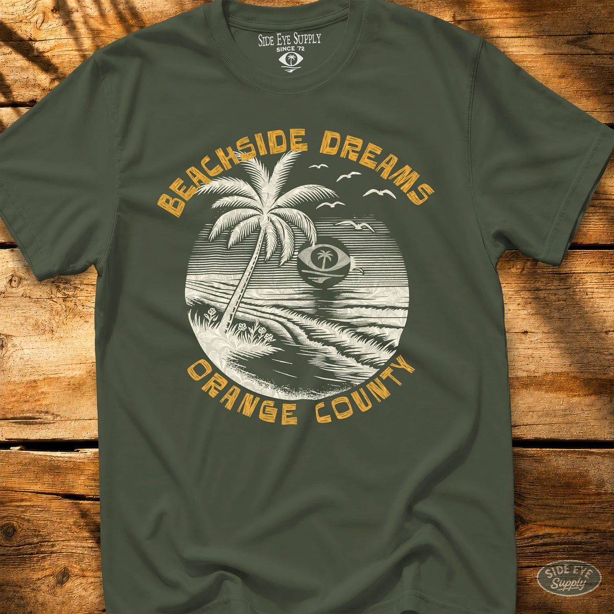 Beachside Dreams Tee Military Green / S - by Side Eye Supply - Surf Beach Life Apparel