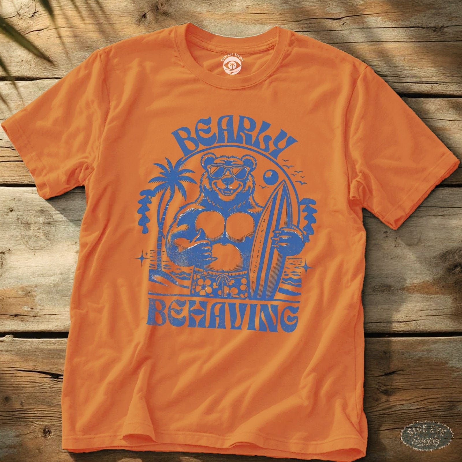Bearly Behaving Tee Orange / S - by Side Eye Supply - Surf Beach Life Apparel