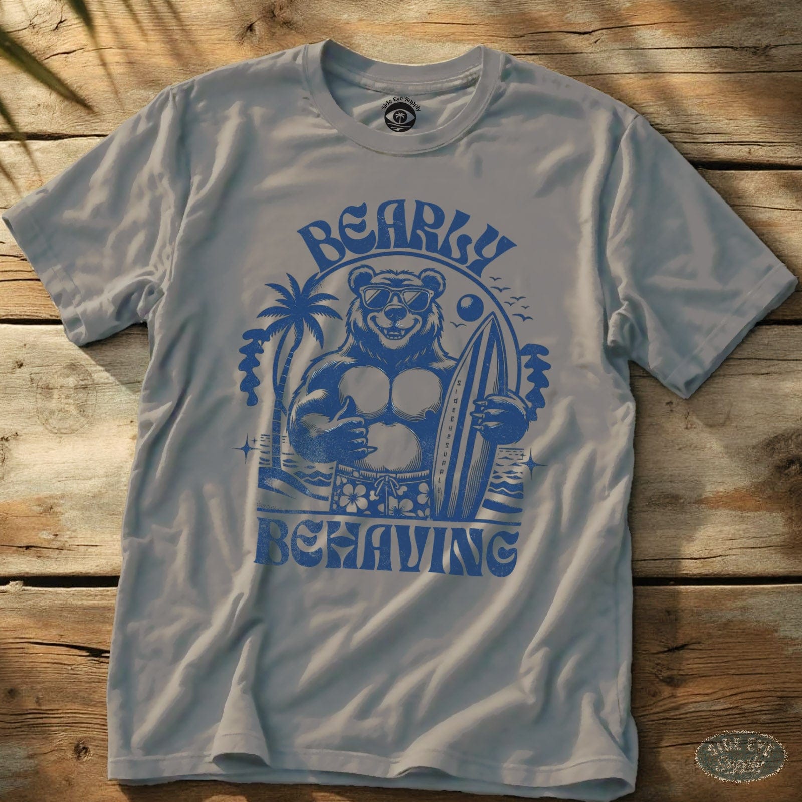Bearly Behaving Tee Ice Grey / S - by Side Eye Supply - Surf Beach Life Apparel