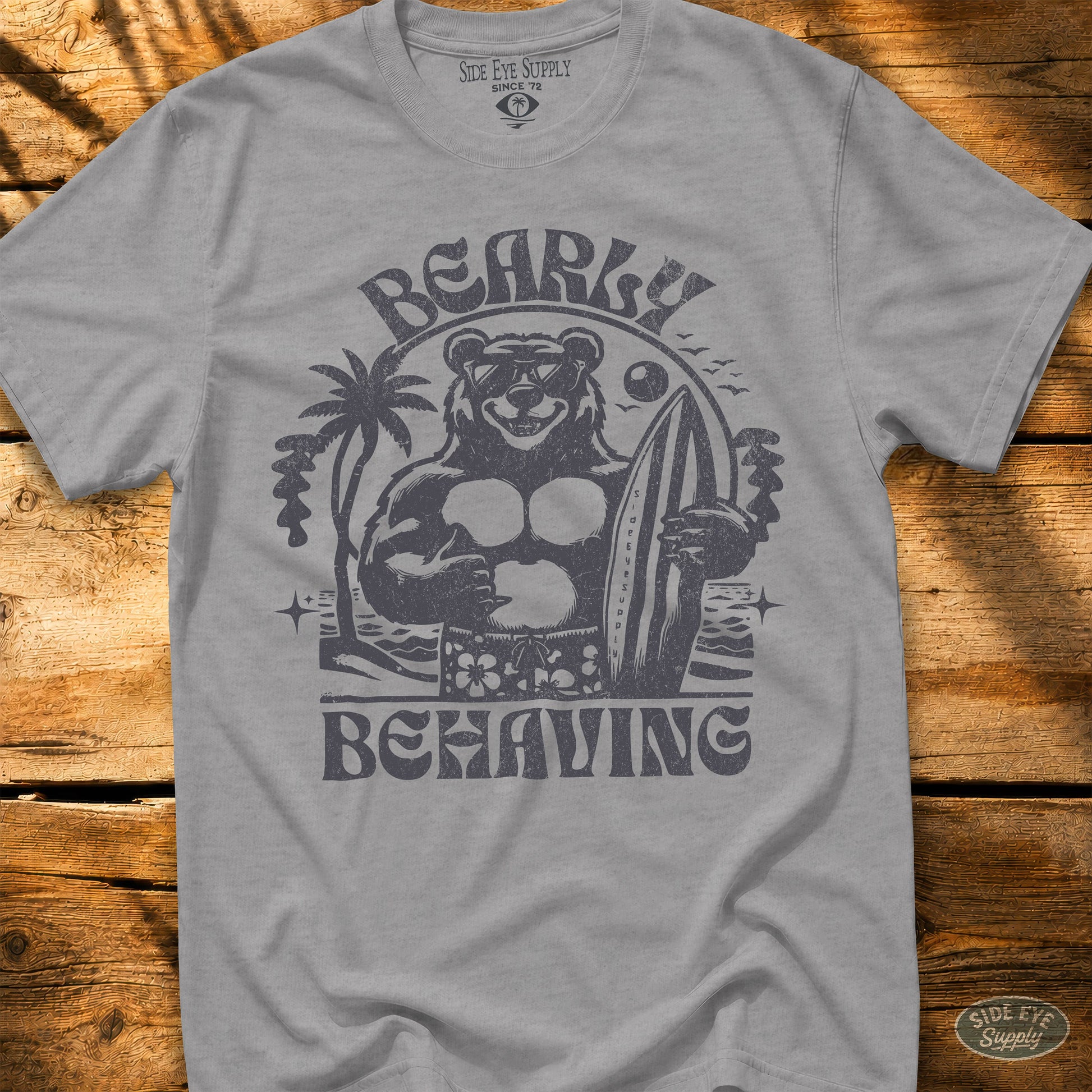 Bearly Behaving Tee Sport Grey / S - by Side Eye Supply - Surf Beach Life Apparel