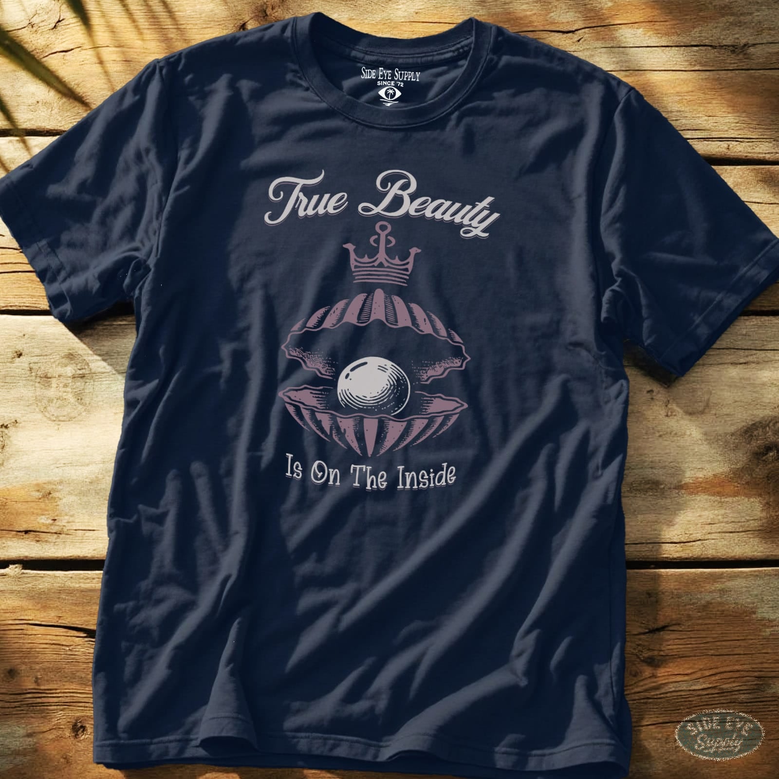 Beauty on the Inside Tee Navy / S - by Side Eye Supply - Surf Beach Life Apparel