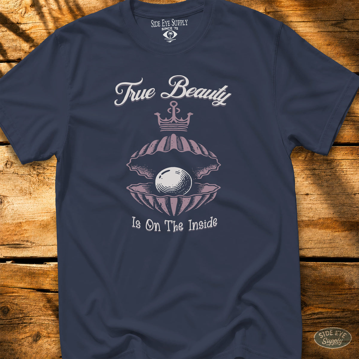 Beauty on the Inside Tee Navy / S - by Side Eye Supply - Surf Beach Life Apparel