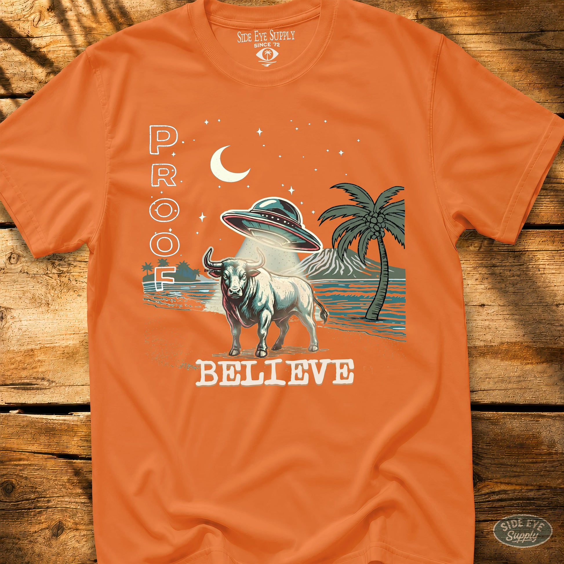Believe Tee Orange / M - by Side Eye Supply - Surf Beach Life Apparel