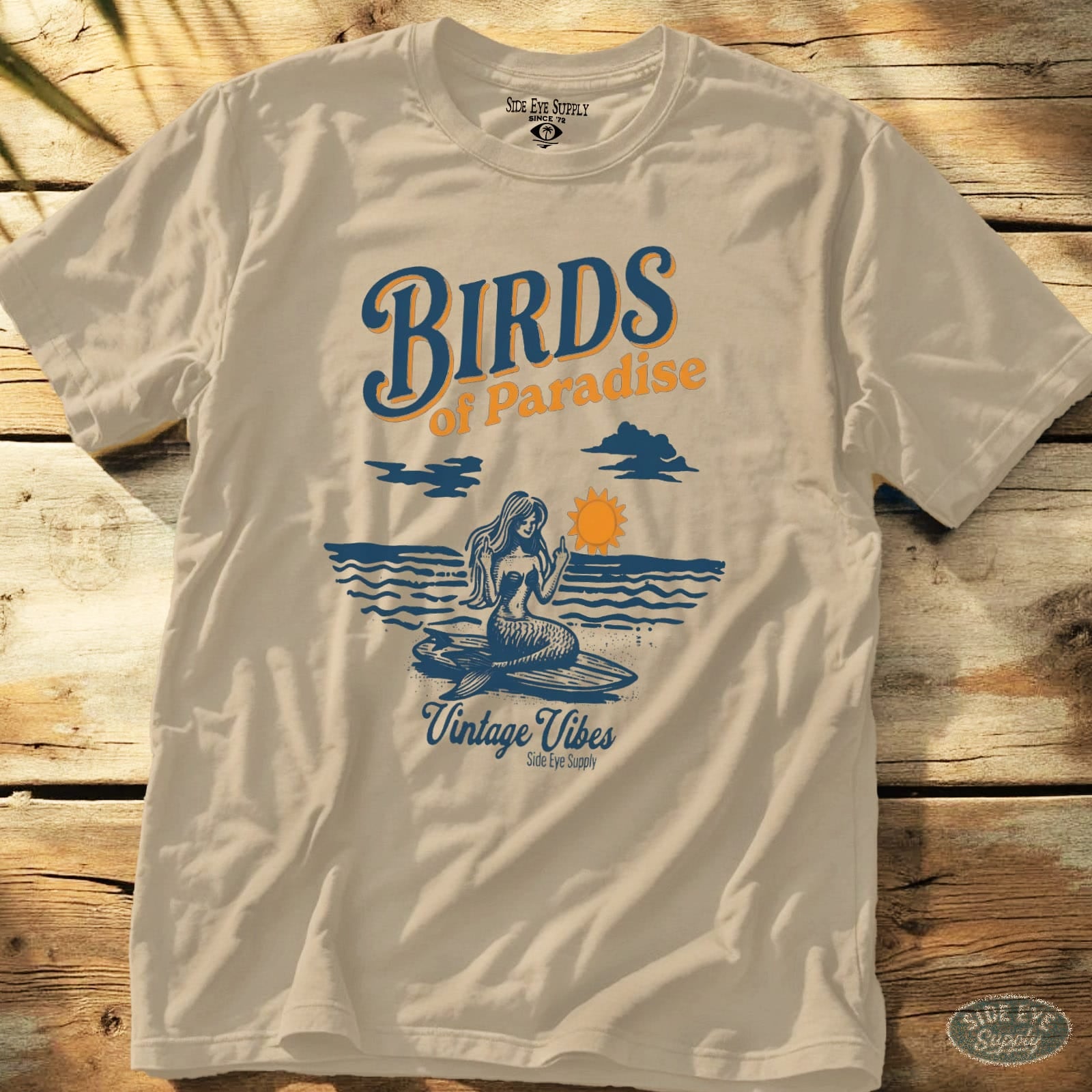 Birds of Paradise Tee Sand / S - by Side Eye Supply - Surf Beach Life Apparel