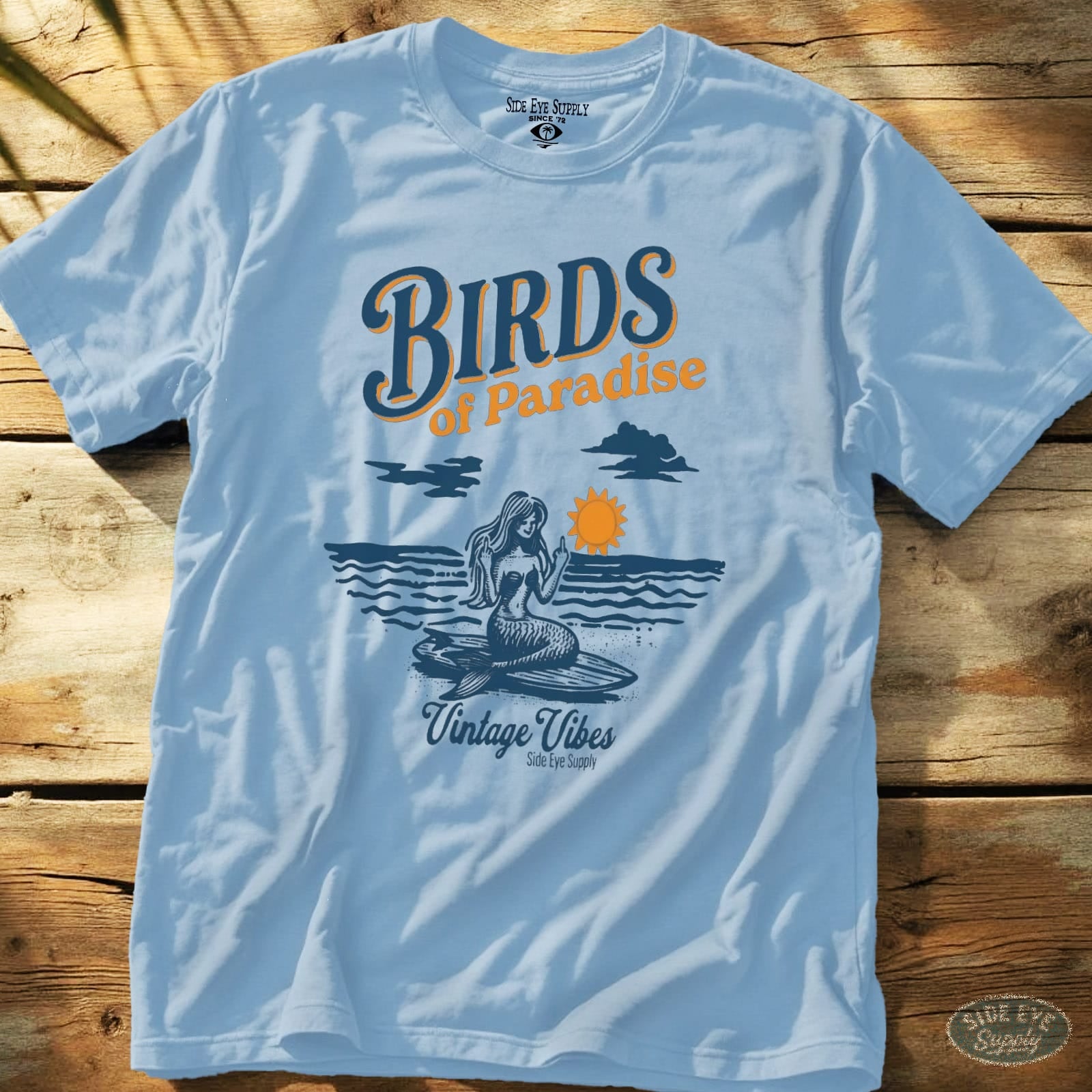Birds of Paradise Tee Light Blue / S - by Side Eye Supply - Surf Beach Life Apparel