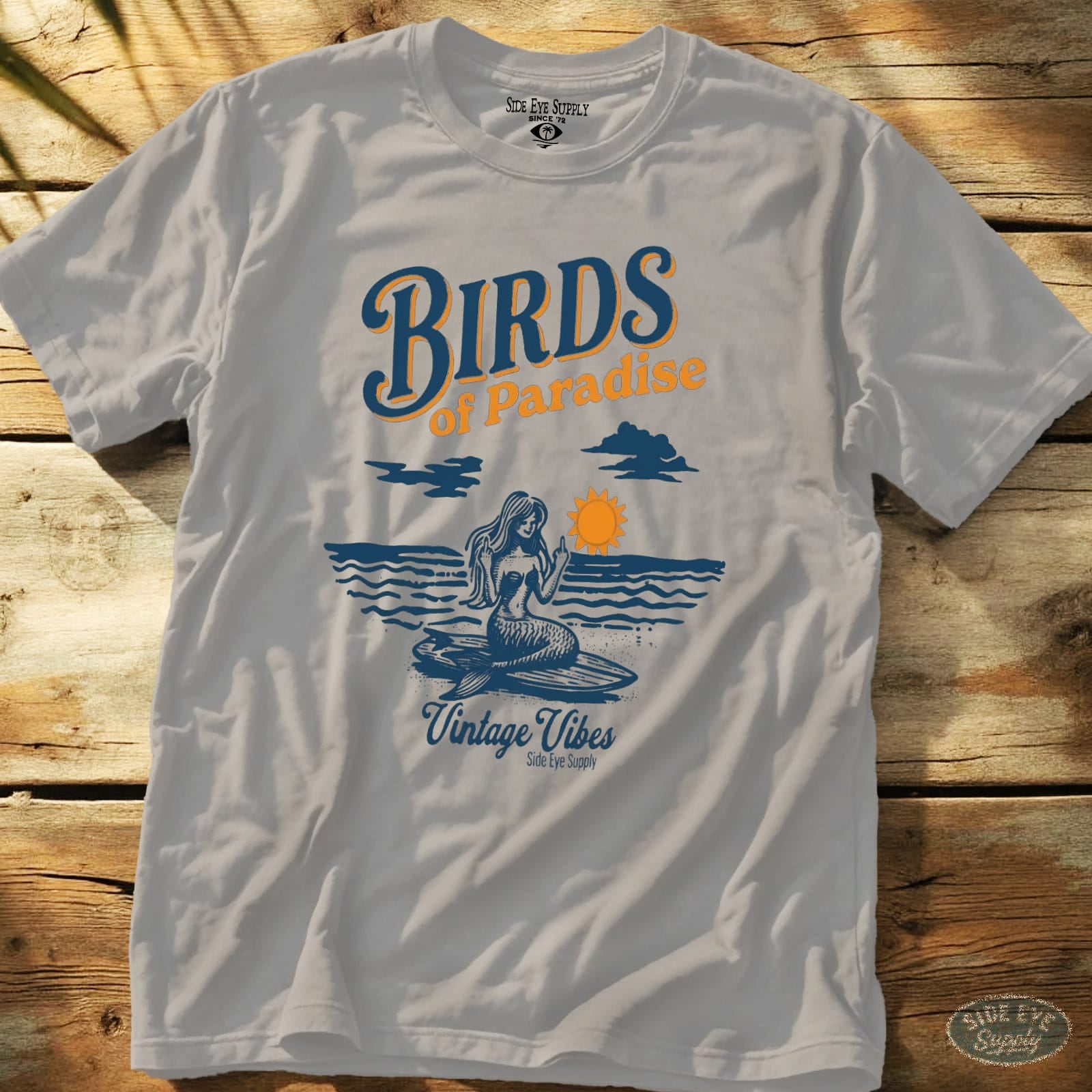 Birds of Paradise Tee Ice Grey / S - by Side Eye Supply - Surf Beach Life Apparel