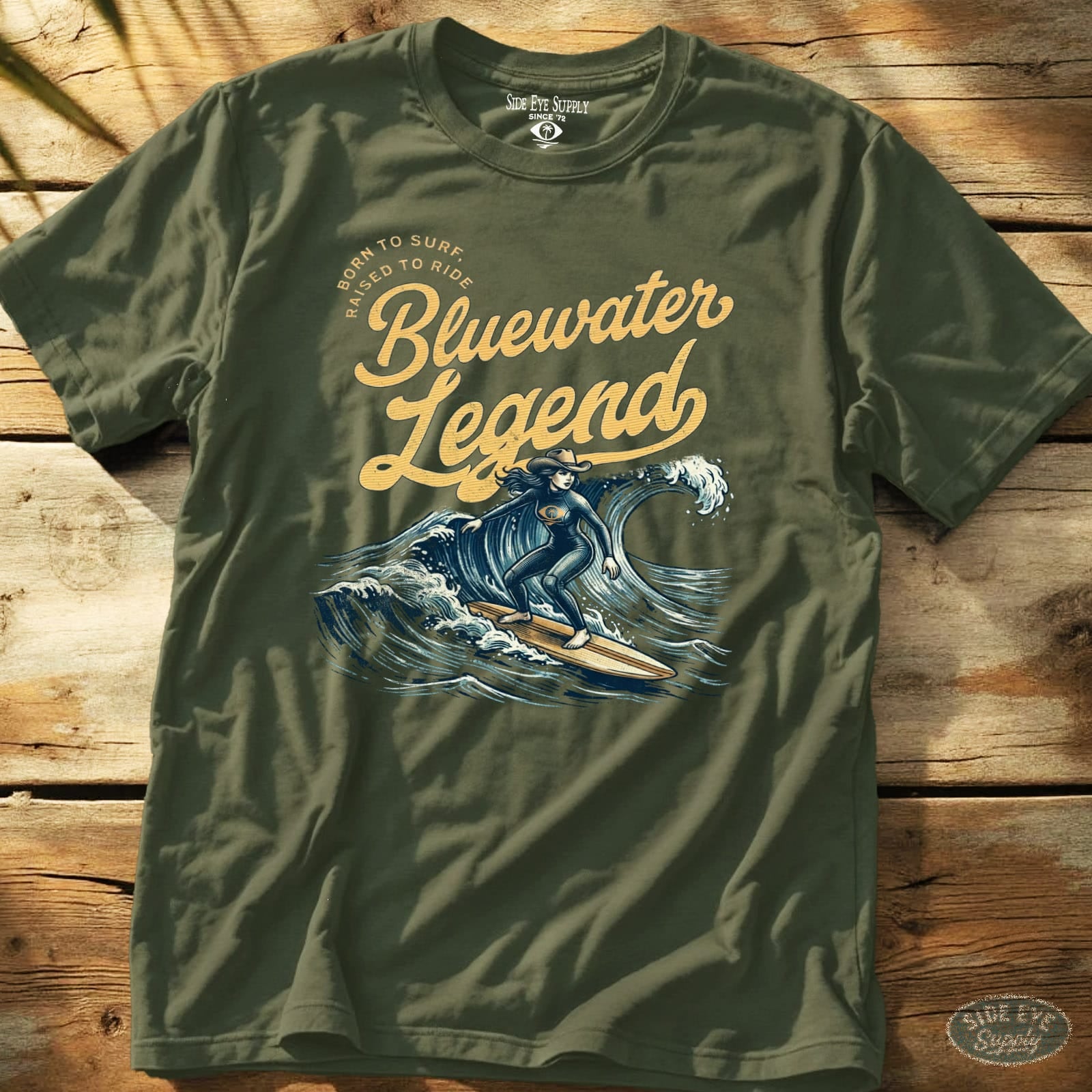 Bluewater Legend Tee Military Green / S - by Side Eye Supply - Surf Beach Life Apparel