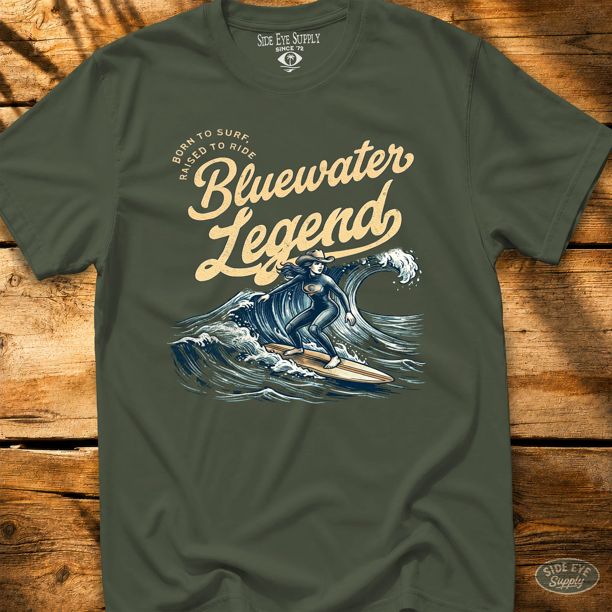 Bluewater Legend Tee Military Green / S - by Side Eye Supply - Surf Beach Life Apparel