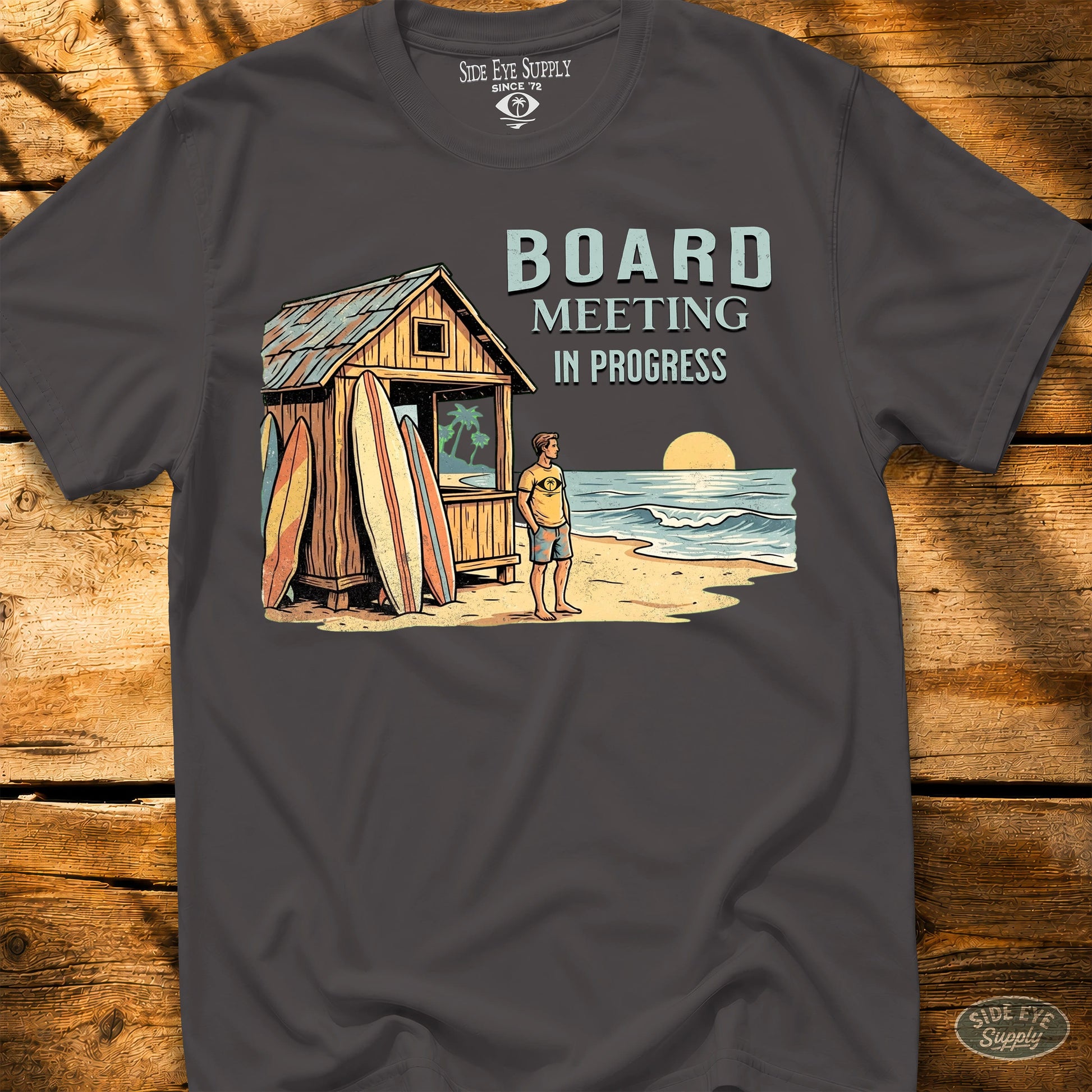 Board Meeting Tee Charcoal / S - by Side Eye Supply - Surf Beach Life Apparel