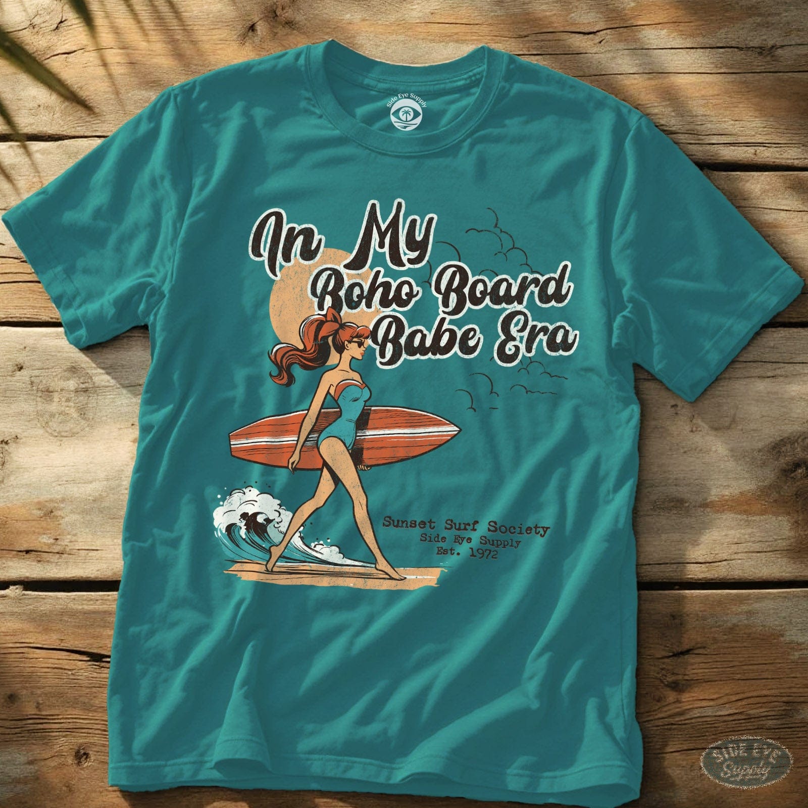 Boho Board Babe Tee Tropical Blue / S - by Side Eye Supply - Surf Beach Life Apparel