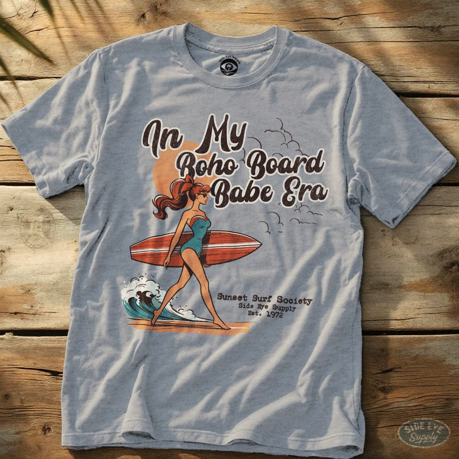 Boho Board Babe Tee Sport Grey / S - by Side Eye Supply - Surf Beach Life Apparel