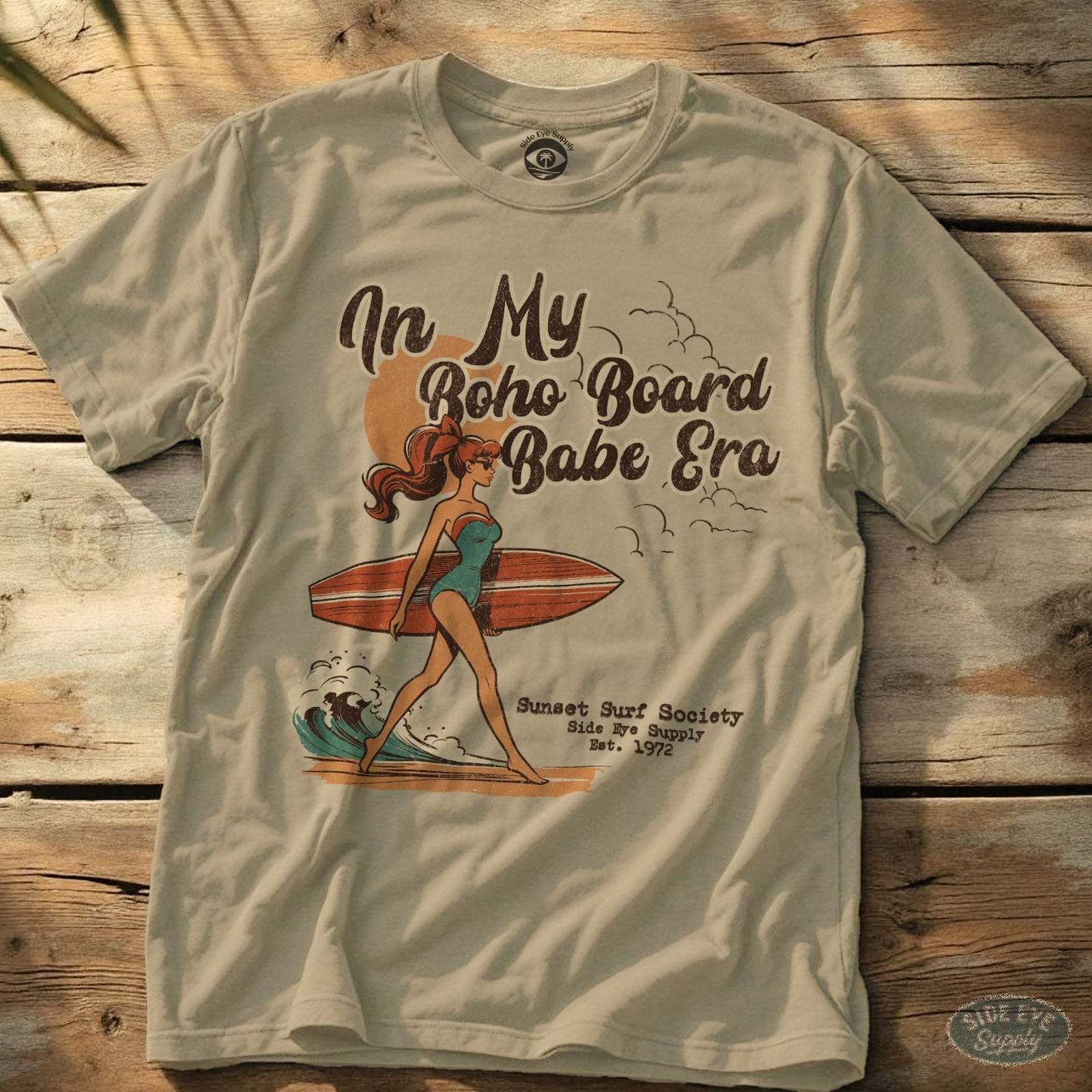 Boho Board Babe Tee Sand / S - by Side Eye Supply - Surf Beach Life Apparel